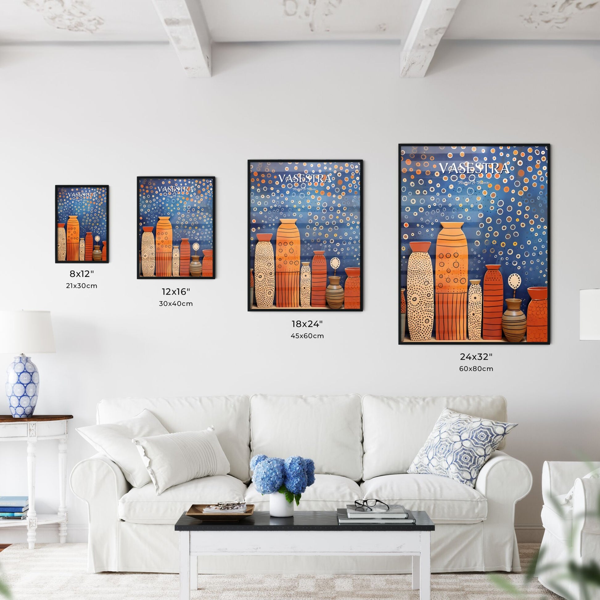 Group Of Vases On A Wall Art Print Default Title