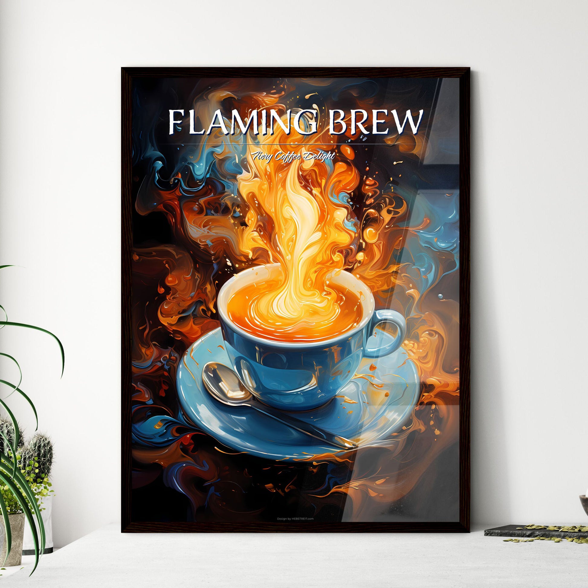 Illustration For All The Coffee Lovers - A Cup Of Hot Beverage With Flames Coming Out Of It Default Title