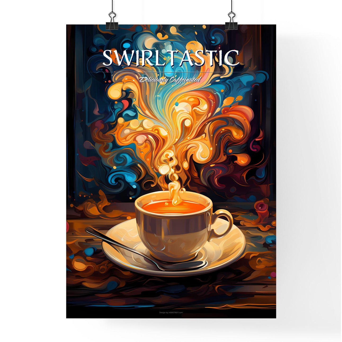 Illustration For All The Coffee Lovers - A Cup Of Liquid With Colorful Swirls Default Title