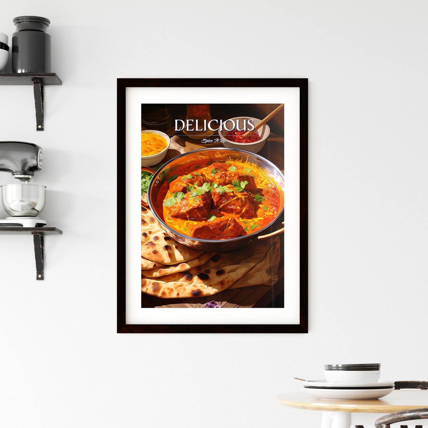 Indian Curry Lamb Rogan Josh In A Steel Karahi - A Pot Of Food With A Bowl Of Food And A Bowl Of Food Default Title