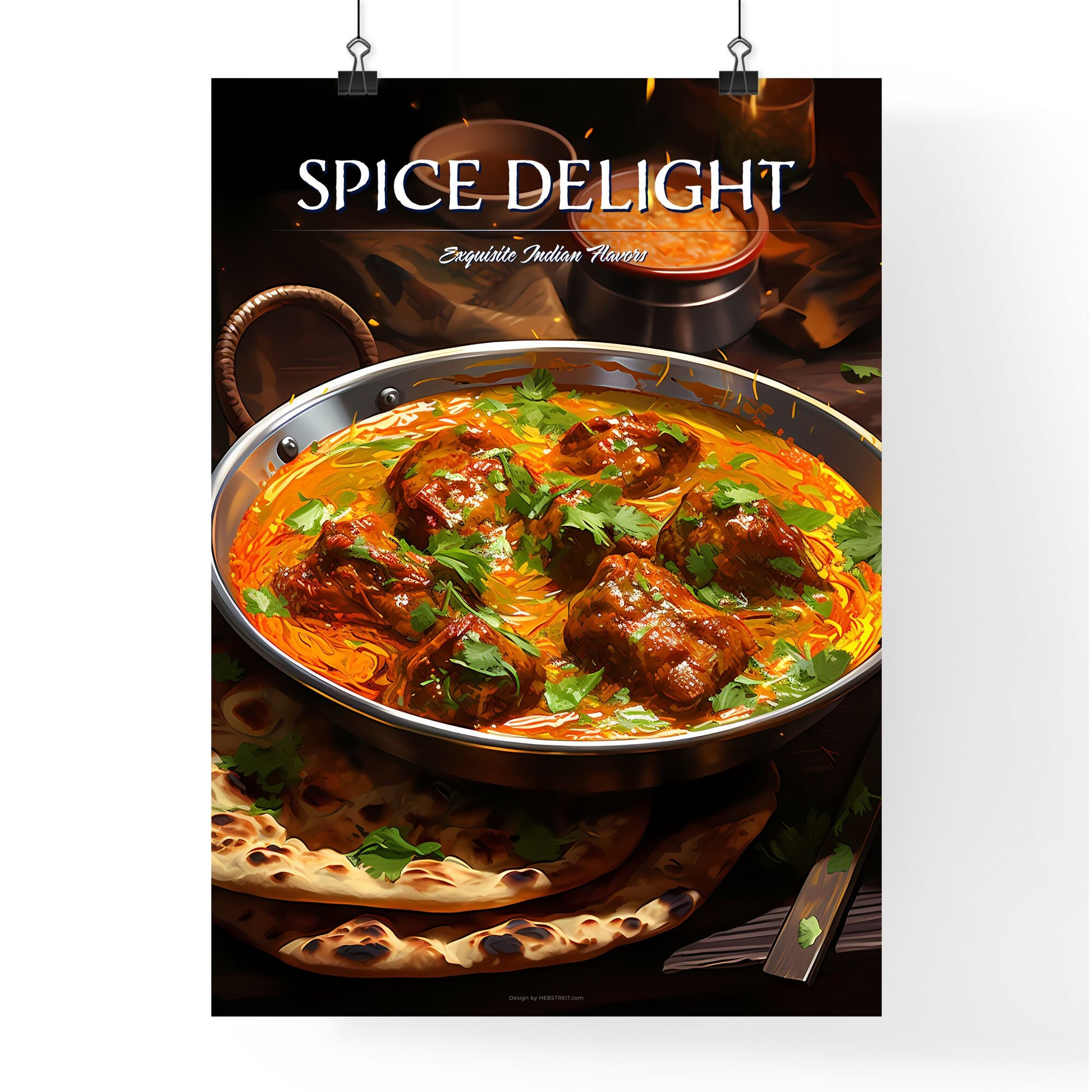 Indian Curry Lamb Rogan Josh In A Steel Karahi - A Pot Of Food With A Sauce And A Bowl Of Food Default Title