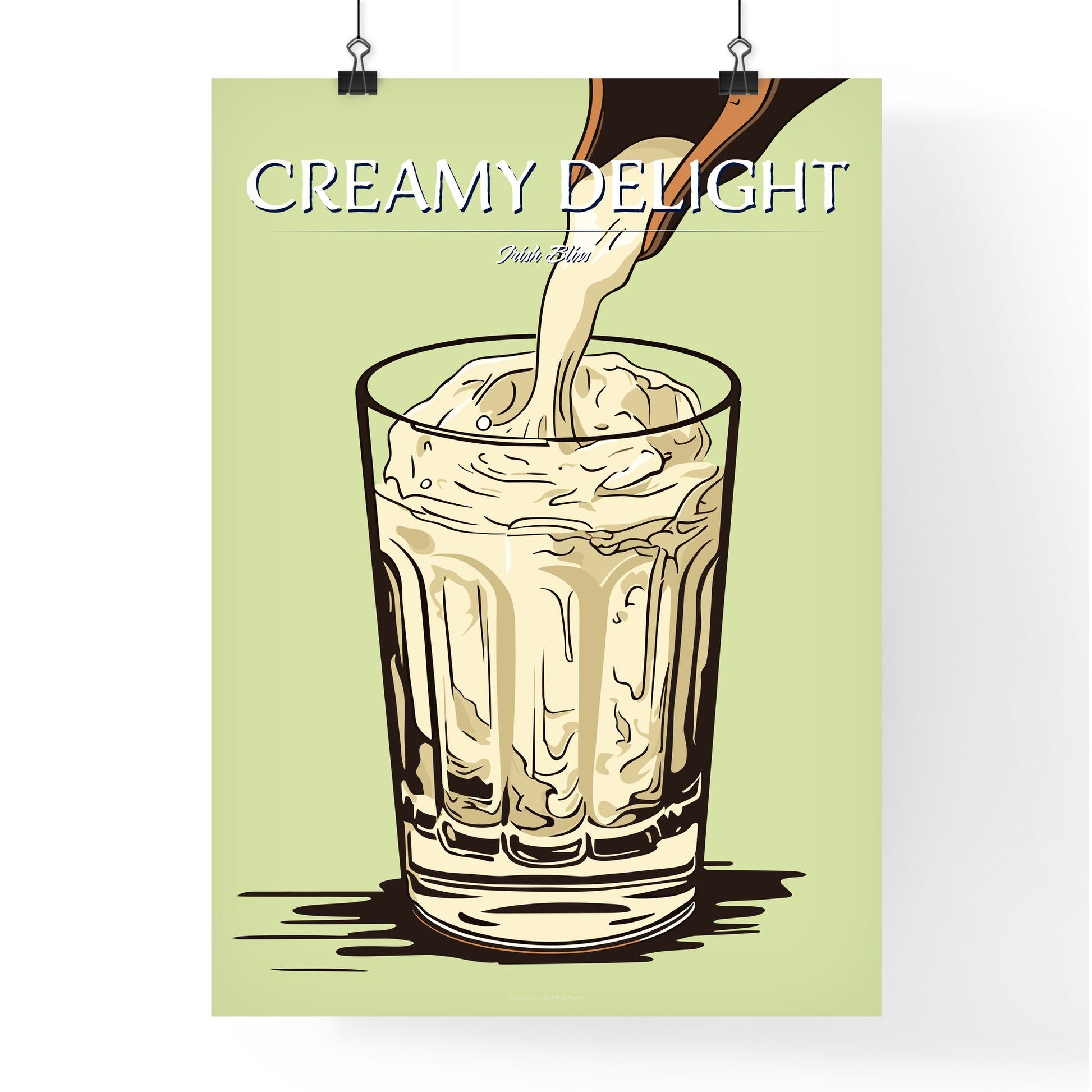 Irish Creme Liqueur Pouring Into A Glass Full Of Ice - A Glass Of Milk Being Poured Default Title