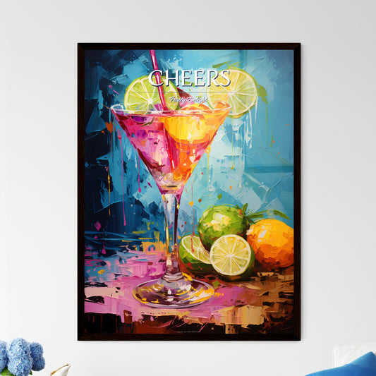 Margarita Cocktail - A Painting Of A Glass With A Drink And Fruit Default Title