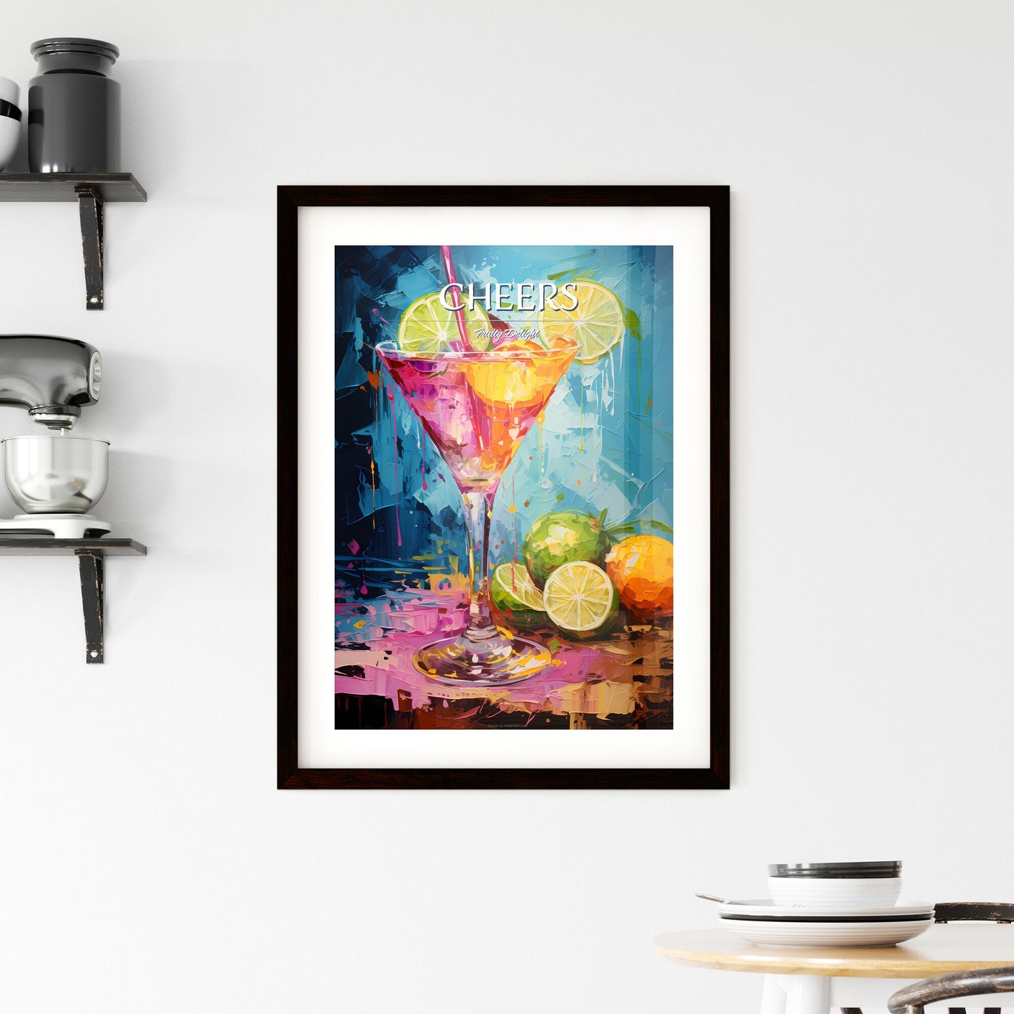 Margarita Cocktail - A Painting Of A Glass With A Drink And Fruit Default Title