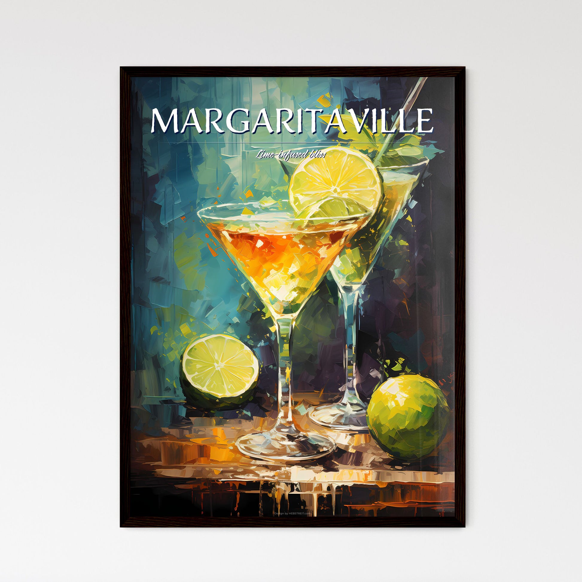 Margarita Cocktail - A Painting Of A Couple Of Martini Glasses With Limes Default Title