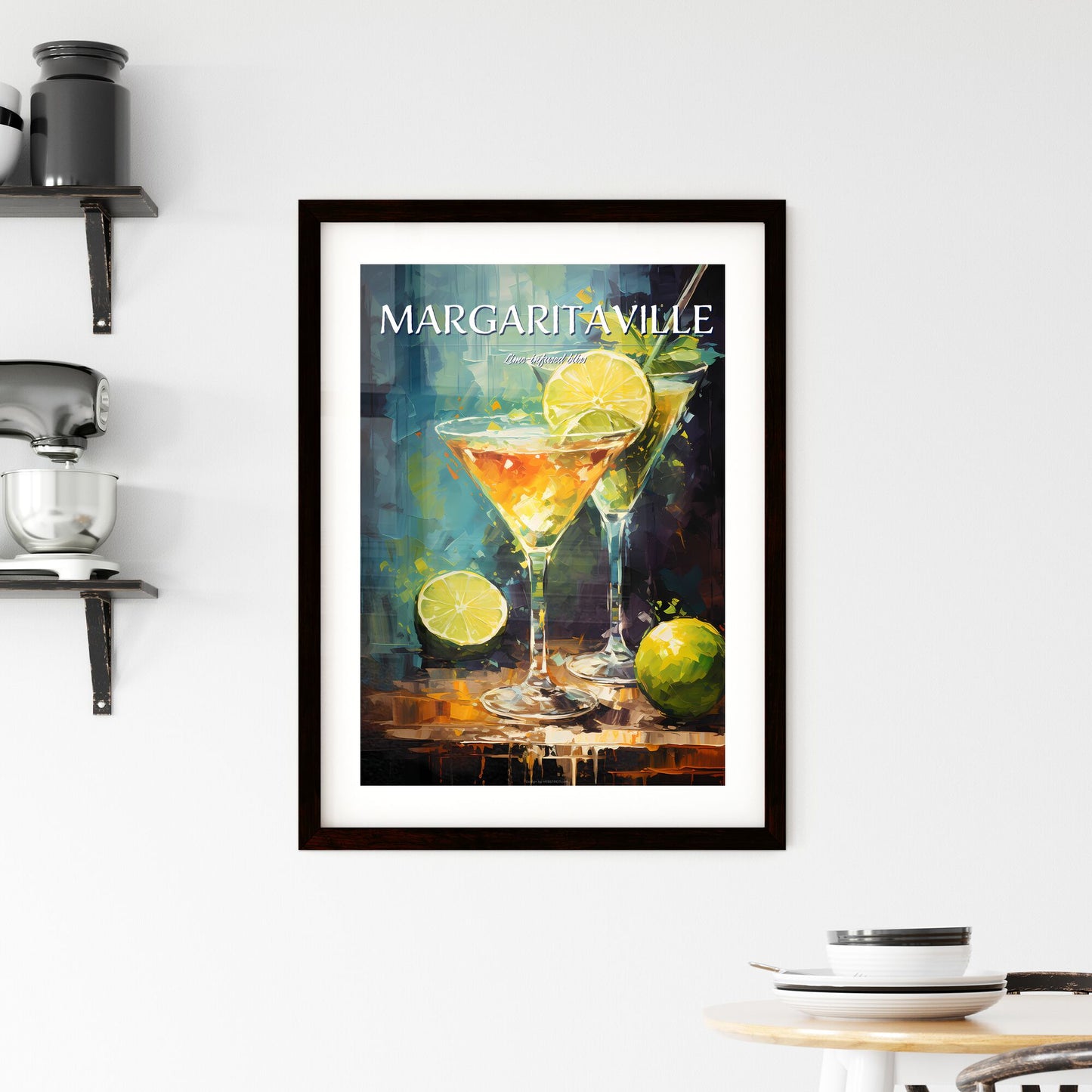 Margarita Cocktail - A Painting Of A Couple Of Martini Glasses With Limes Default Title