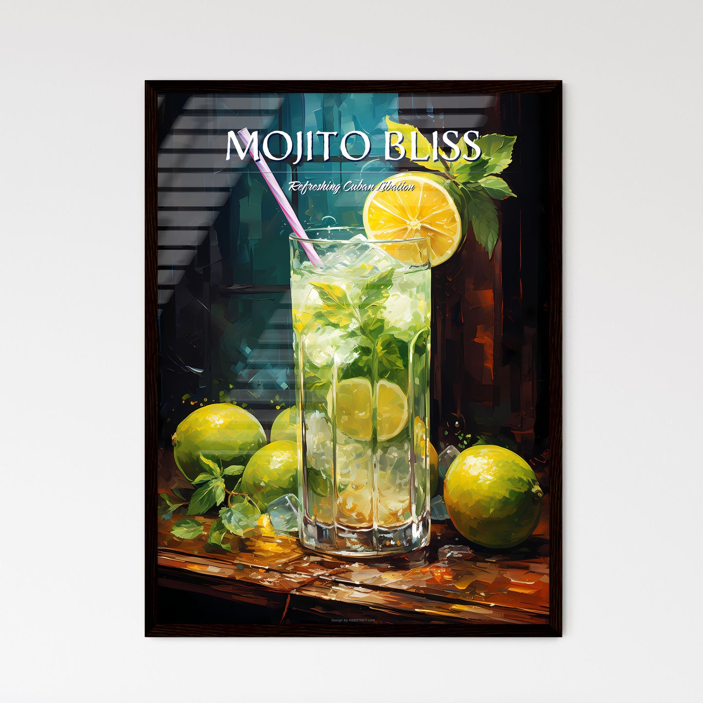 Mojito Is A Traditional Cuban Punch - A Glass Of Ice And Lemonade With A Straw Default Title