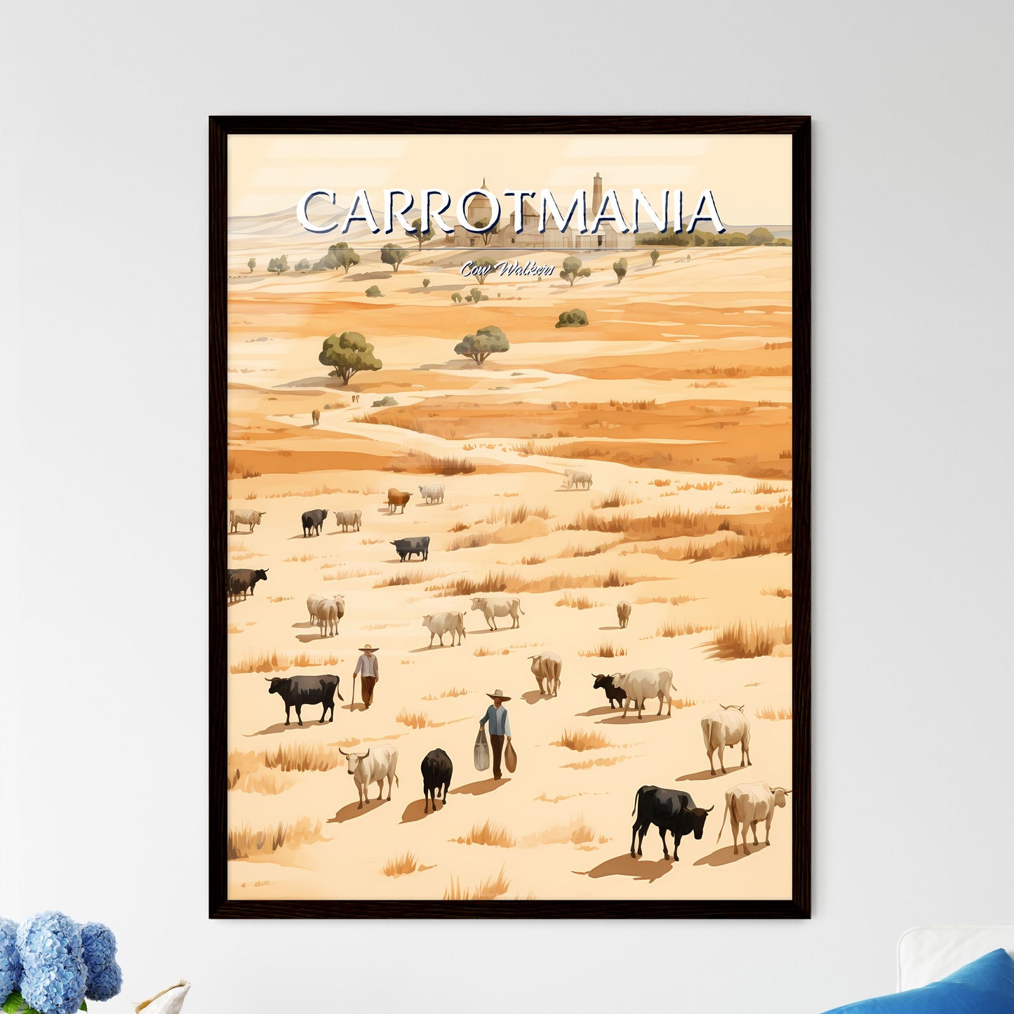 New Mexico - A Group Of People Walking With Cows In A Field Default Title