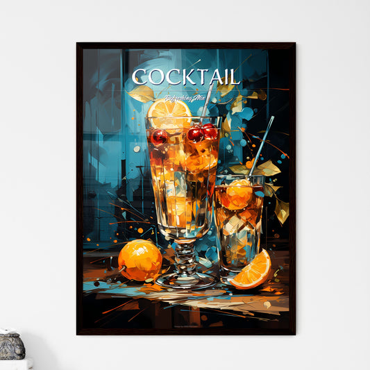 Old Fashioned Cocktail - A Painting Of A Drink With Oranges And Berries Default Title