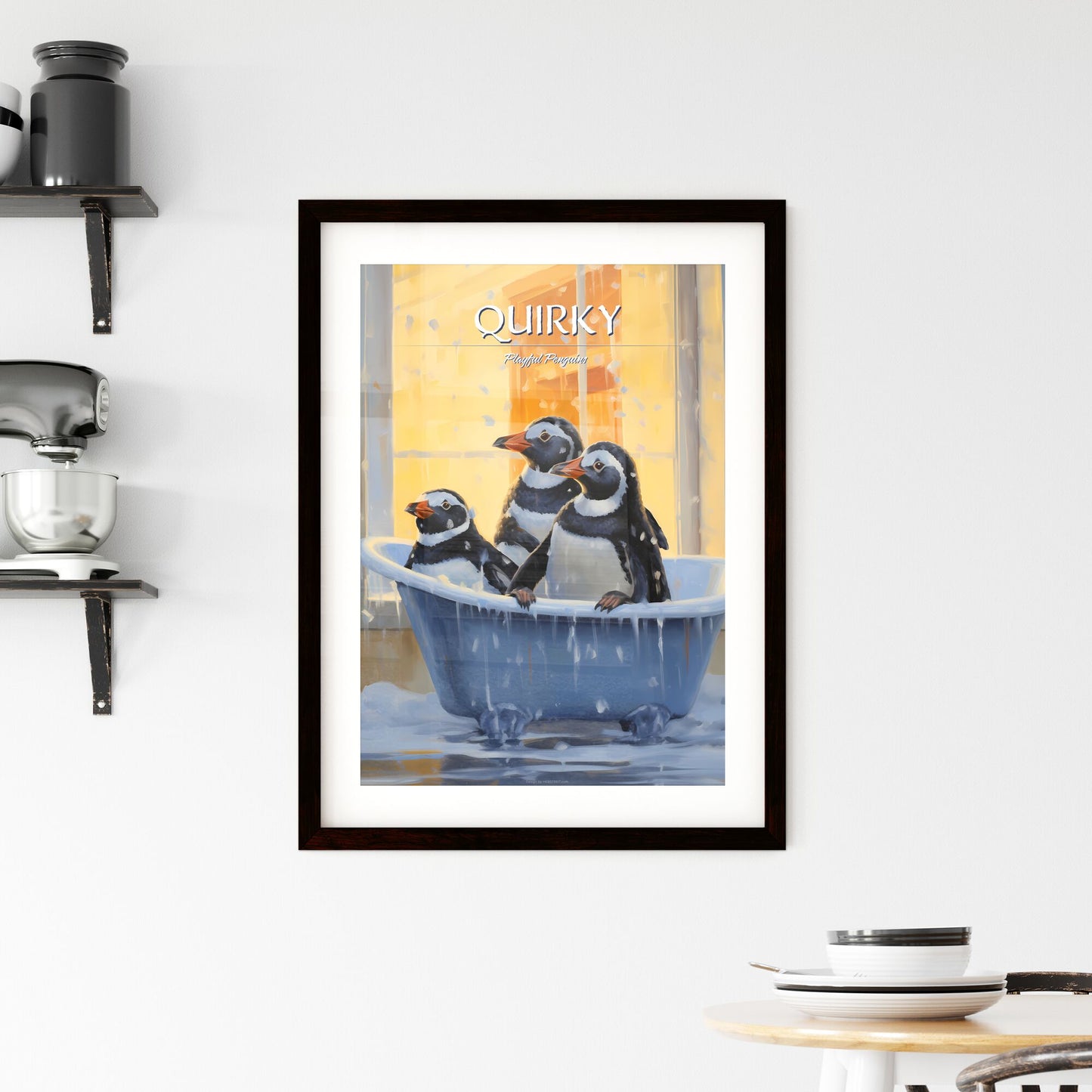 Penguins In A Bathtub Art Print Default Title