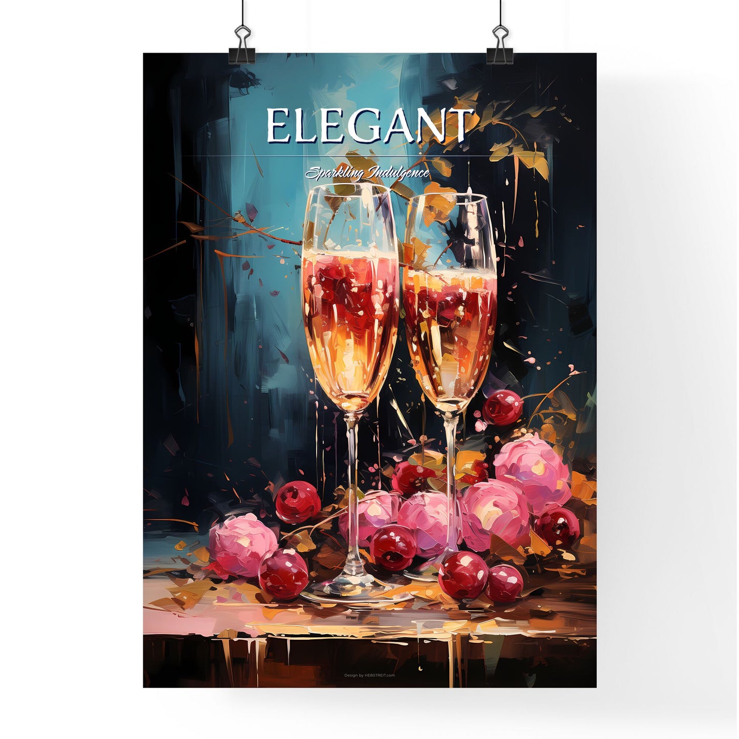 Perfect Kir Royale - A Painting Of Two Champagne Glasses With Cherries Default Title