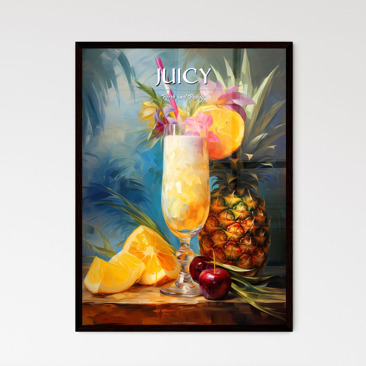 Pia Colada Cocktail - A Painting Of A Glass Of Fruit And A Pineapple Default Title