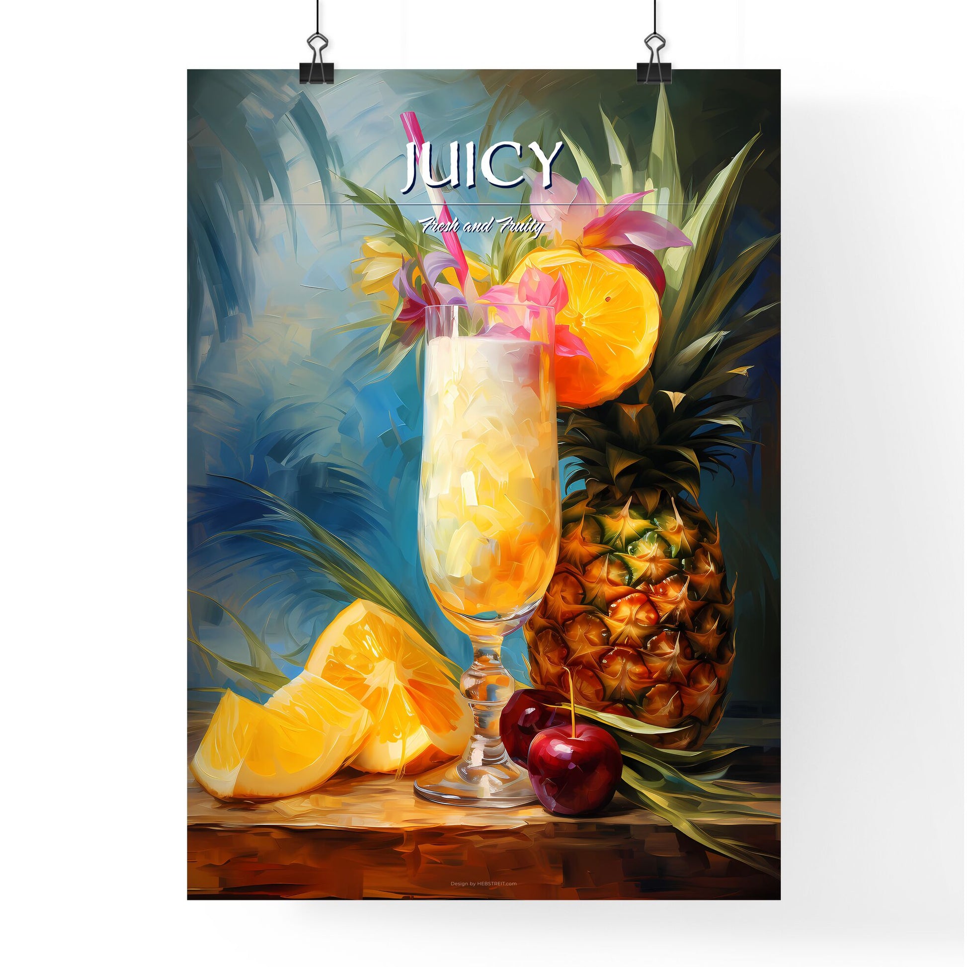 Pia Colada Cocktail - A Painting Of A Glass Of Fruit And A Pineapple Default Title