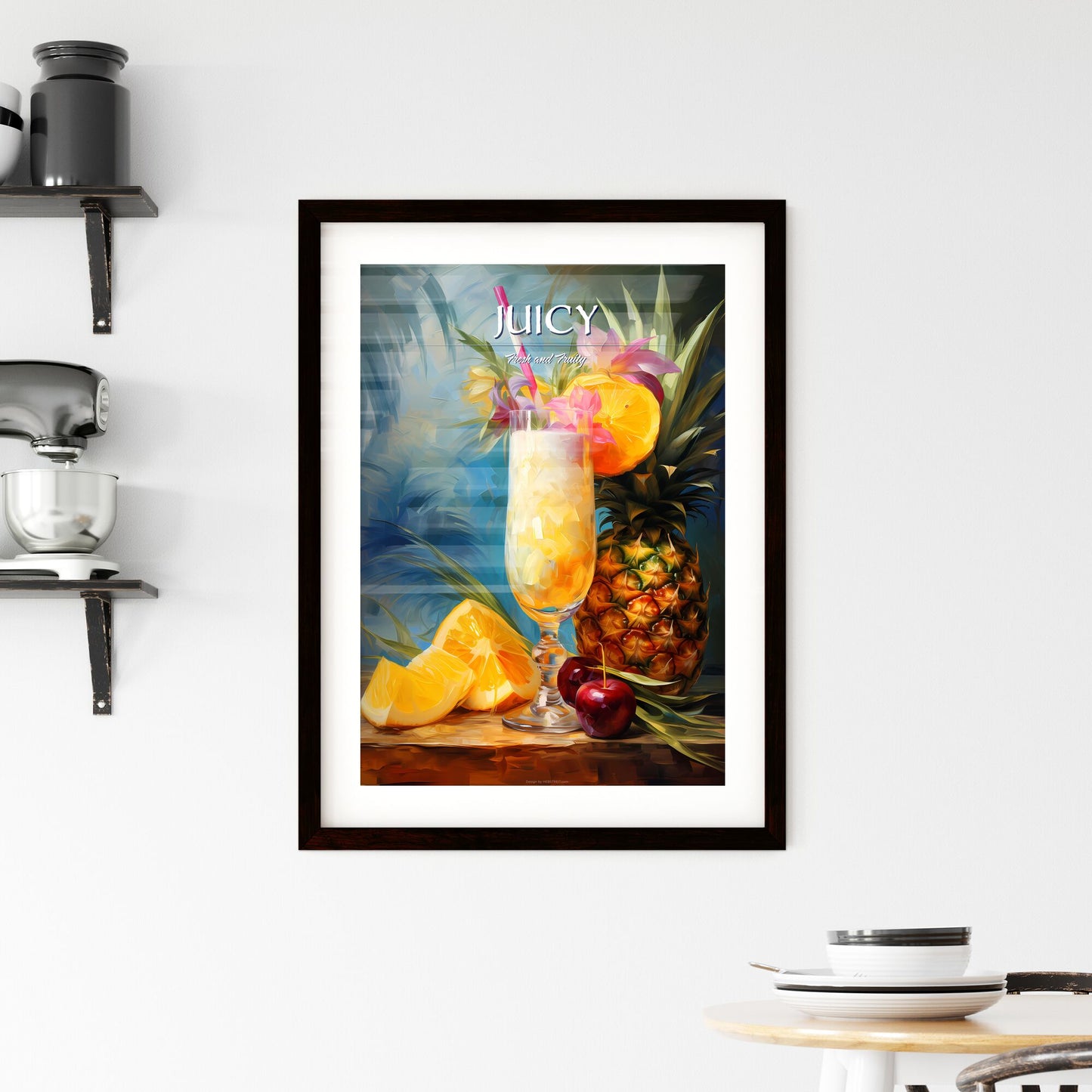 Pia Colada Cocktail - A Painting Of A Glass Of Fruit And A Pineapple Default Title