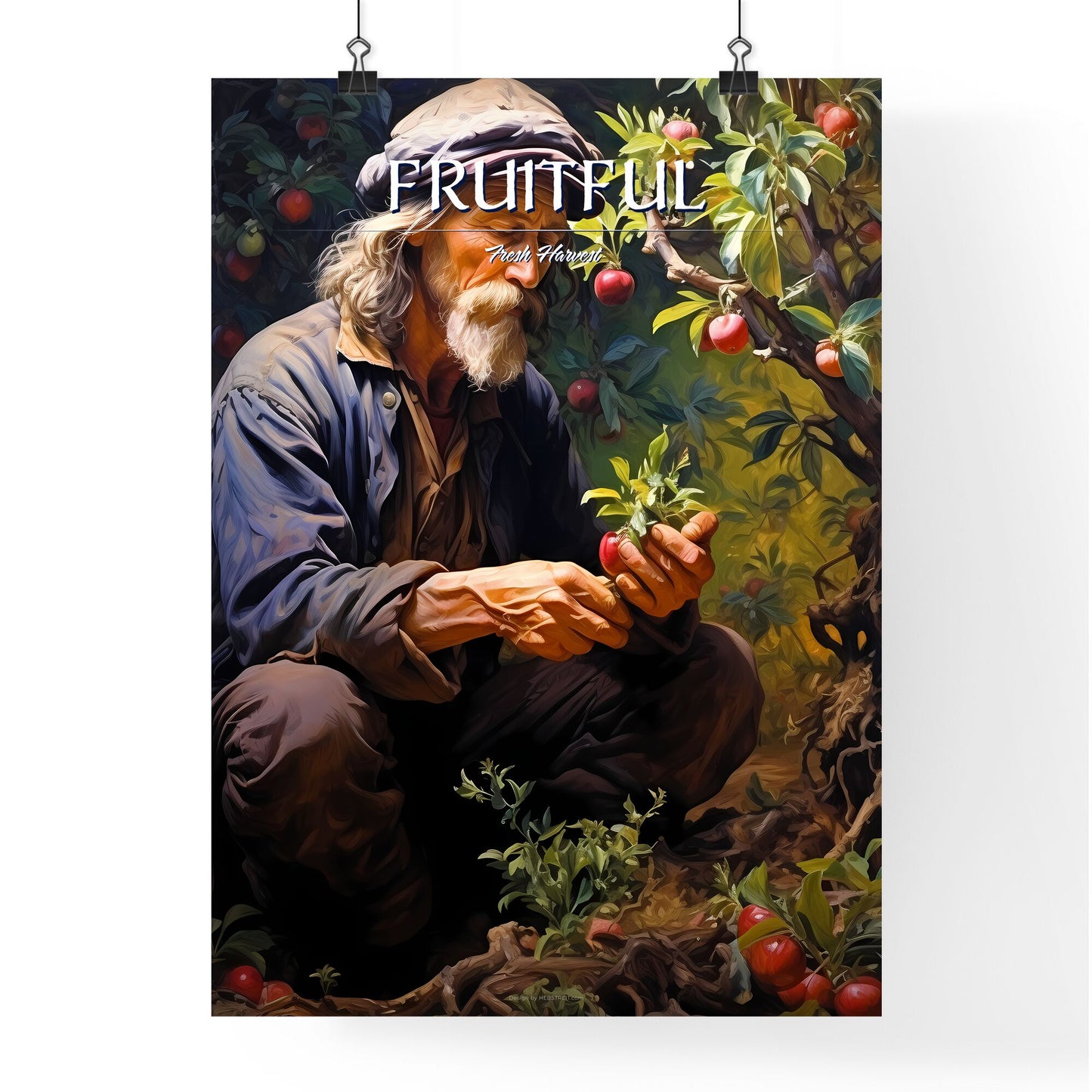 Planting An Apple Tree In The Garden - A Man Picking Up A Fruit Default Title