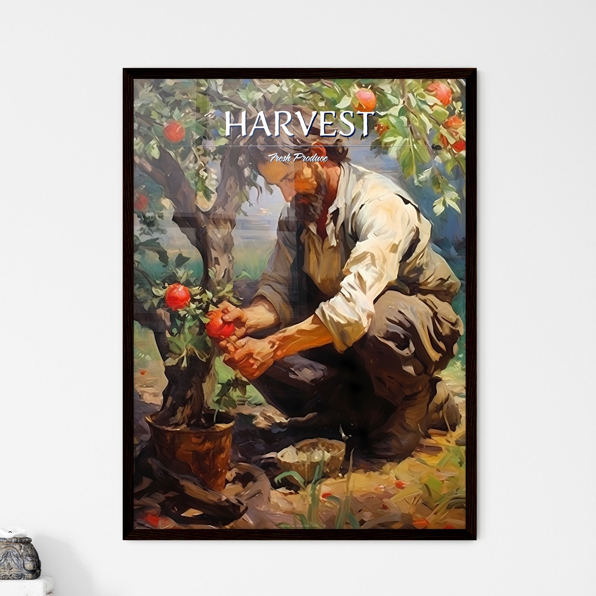 Planting Apple Tree In The Garden - A Man Picking Tomatoes From A Tree Default Title