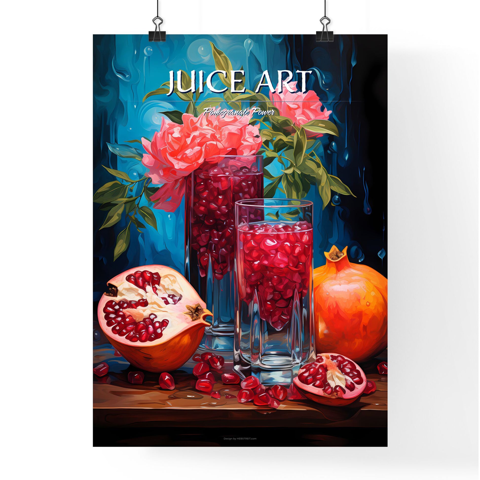 Pomegranate Cosmo - A Painting Of A Glass Of Pomegranate Juice And A Fruit Default Title