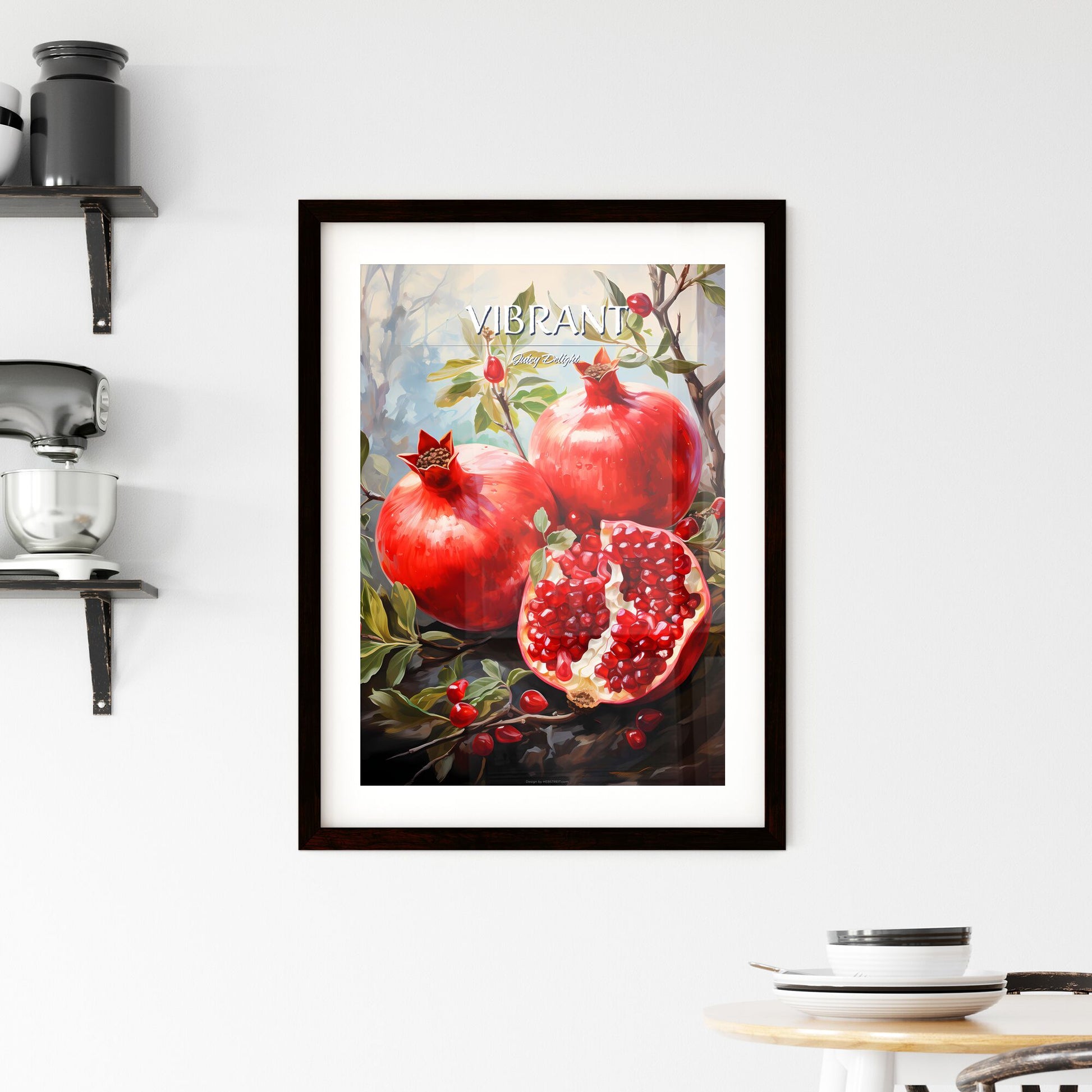 Pomegranate Cosmo - A Painting Of Pomegranates And A Cut Open Fruit Default Title