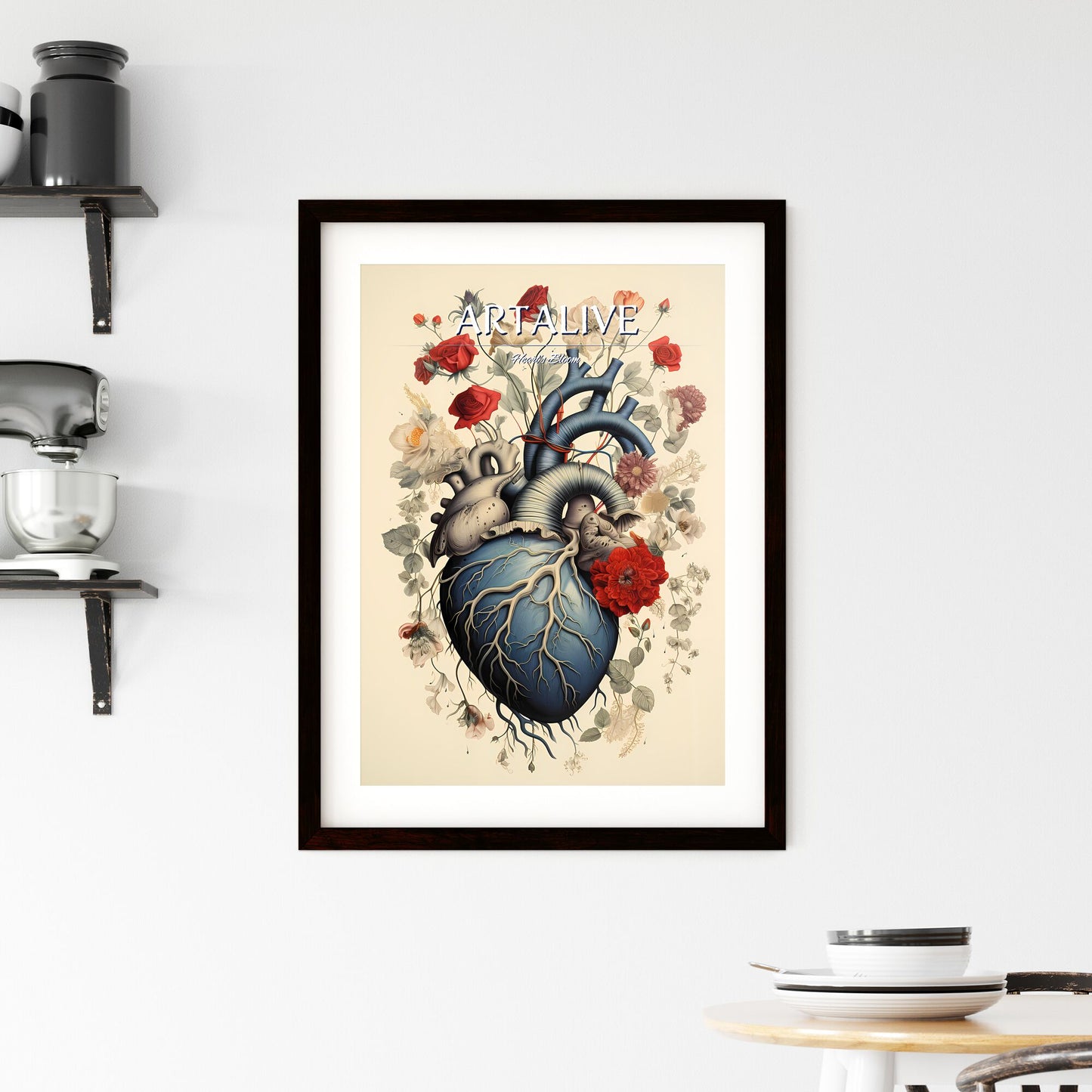 Save Life - A Drawing Of A Human Heart With Flowers Default Title