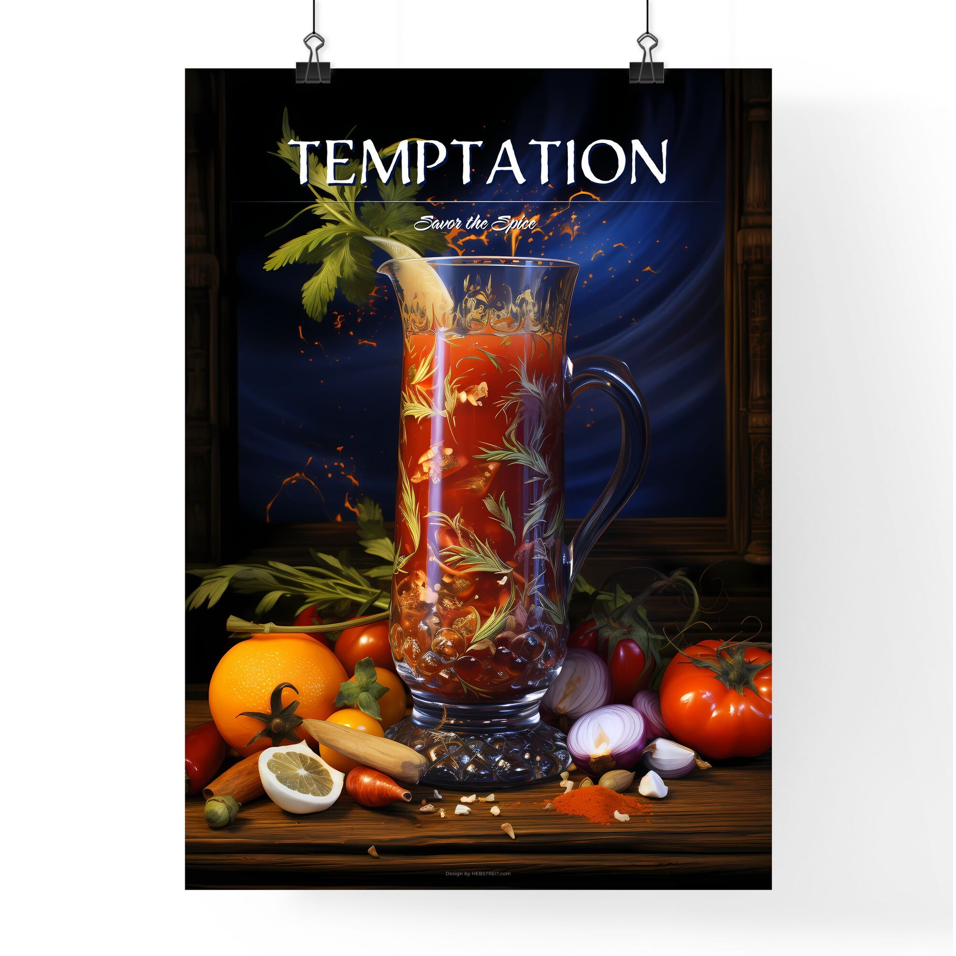 Spicy Bloody Mary - A Glass Pitcher With A Liquid In It And Vegetables Default Title