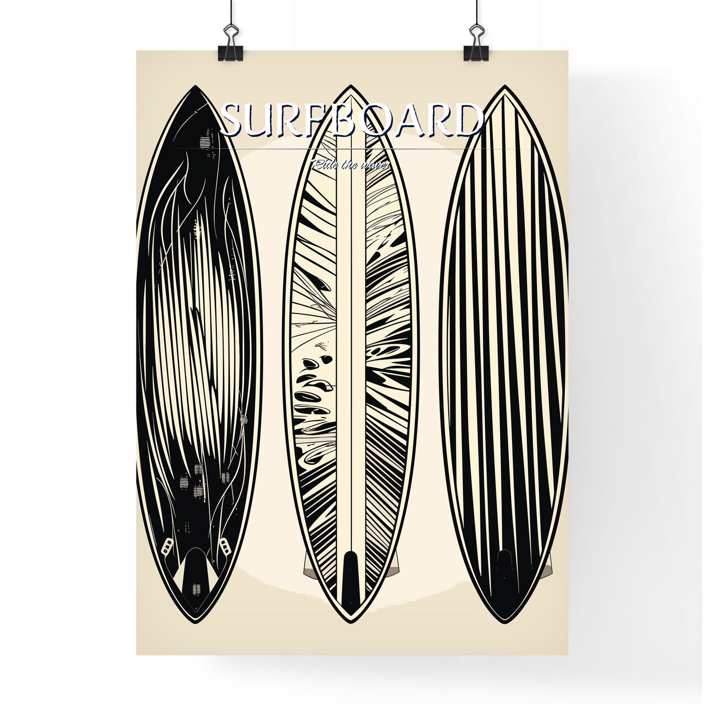 Surfboard Poster - A Group Of Surfboards With Designs Default Title