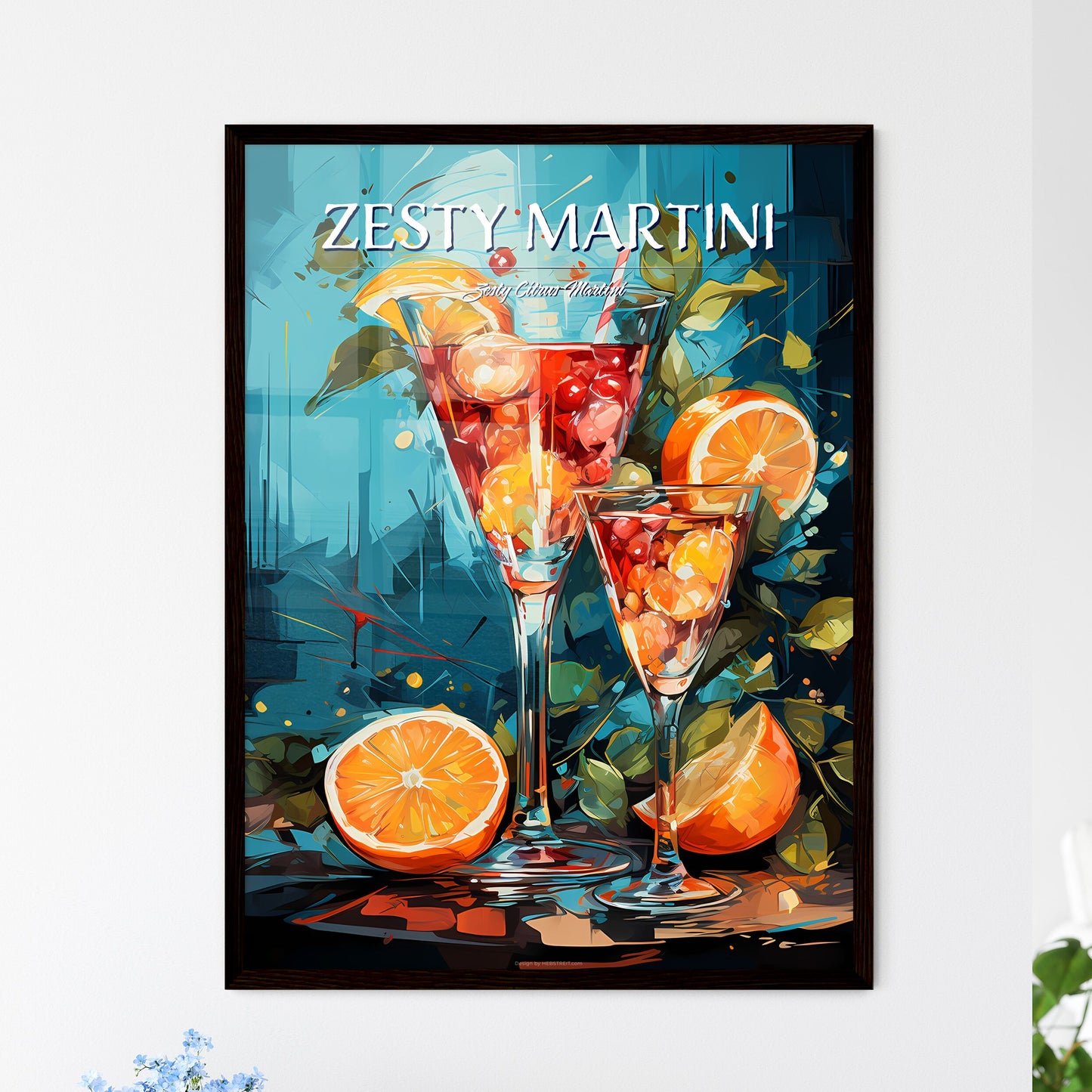 The Blood Orange Martini Is A Zingy Cocktail - A Painting Of A Drink In A Glass Default Title