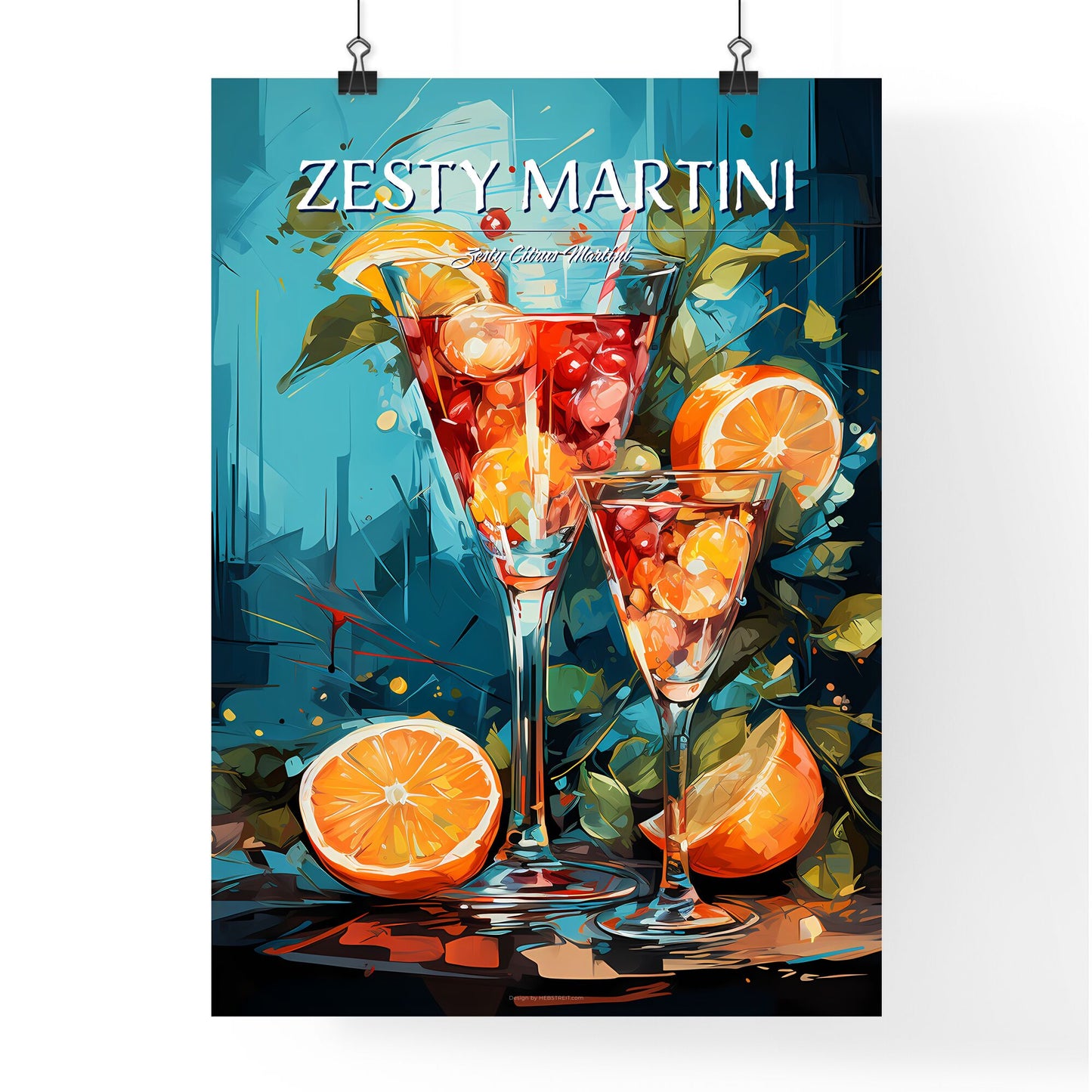 The Blood Orange Martini Is A Zingy Cocktail - A Painting Of A Drink In A Glass Default Title