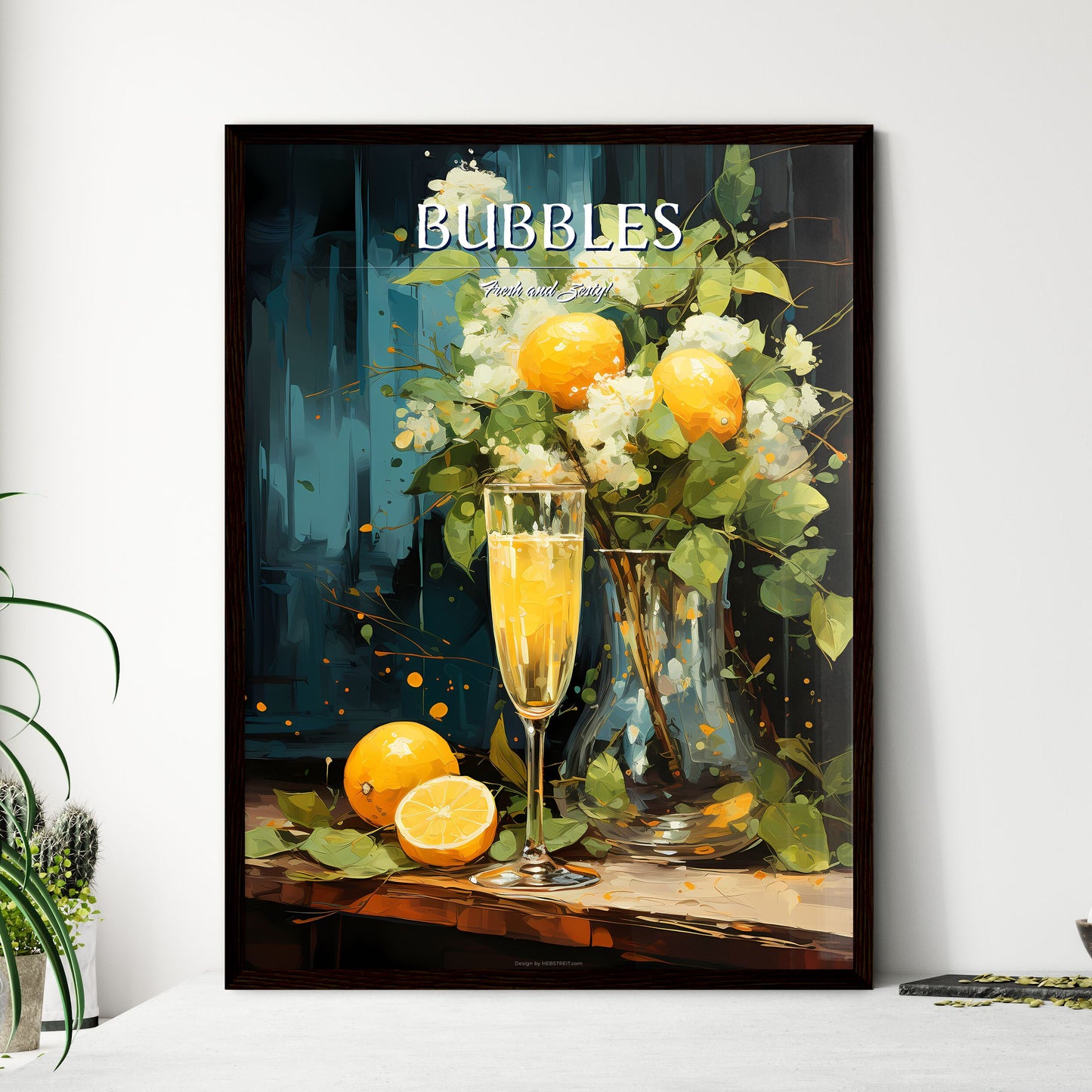 The French 77 Cocktail Is A Bubbly Mix - A Glass Of Champagne Next To A Vase Of Flowers And Lemons Default Title