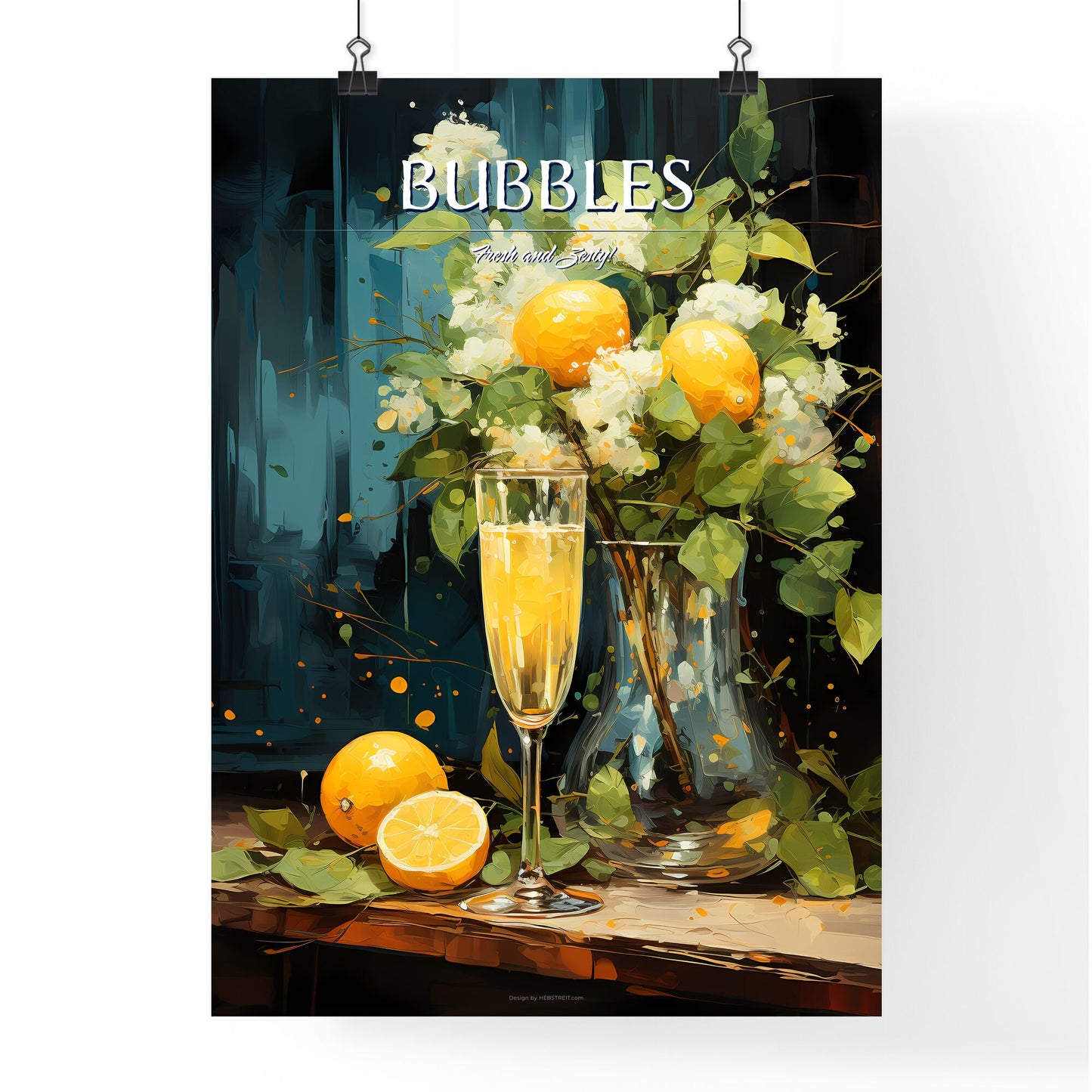 The French 77 Cocktail Is A Bubbly Mix - A Glass Of Champagne Next To A Vase Of Flowers And Lemons Default Title