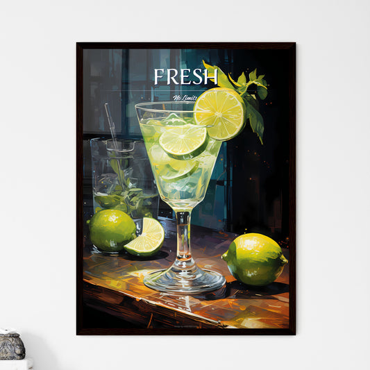 The Gin Gimlet Is A Classic Cocktail - A Glass Of Liquid With Limes And Ice Default Title