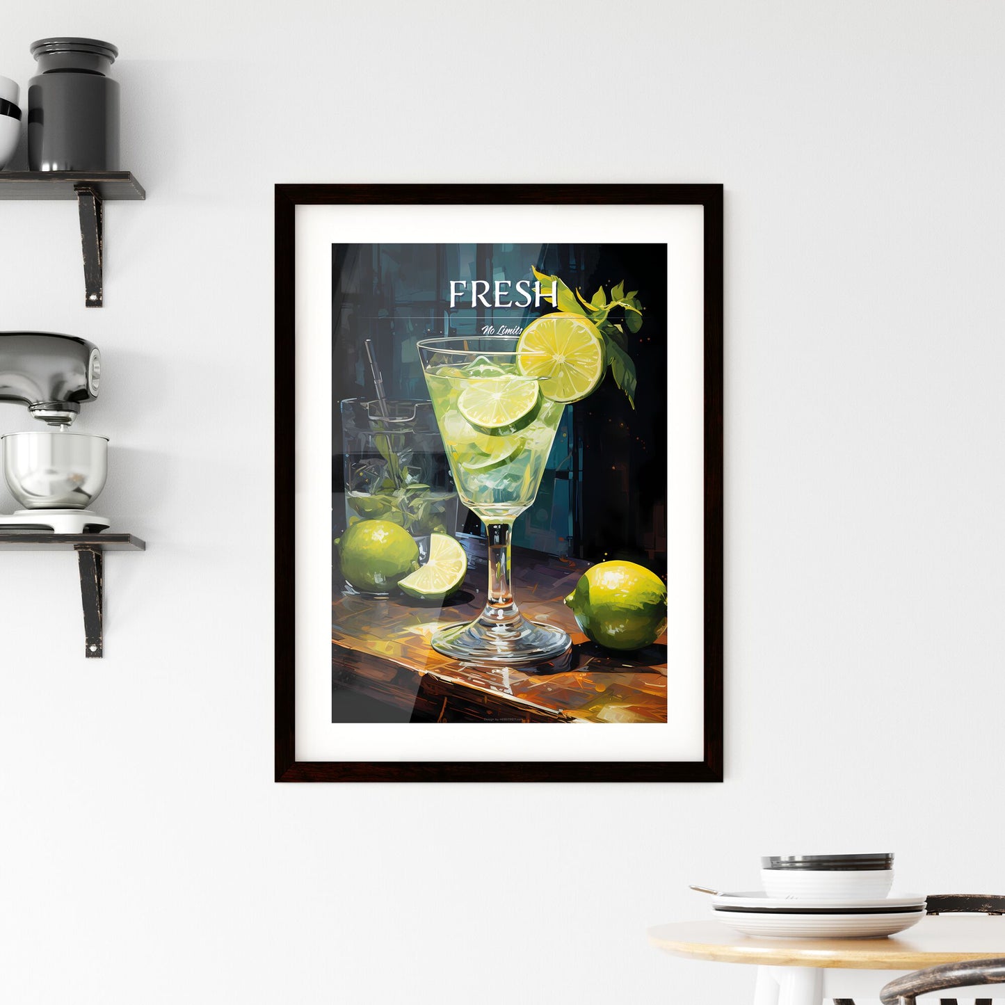 The Gin Gimlet Is A Classic Cocktail - A Glass Of Liquid With Limes And Ice Default Title