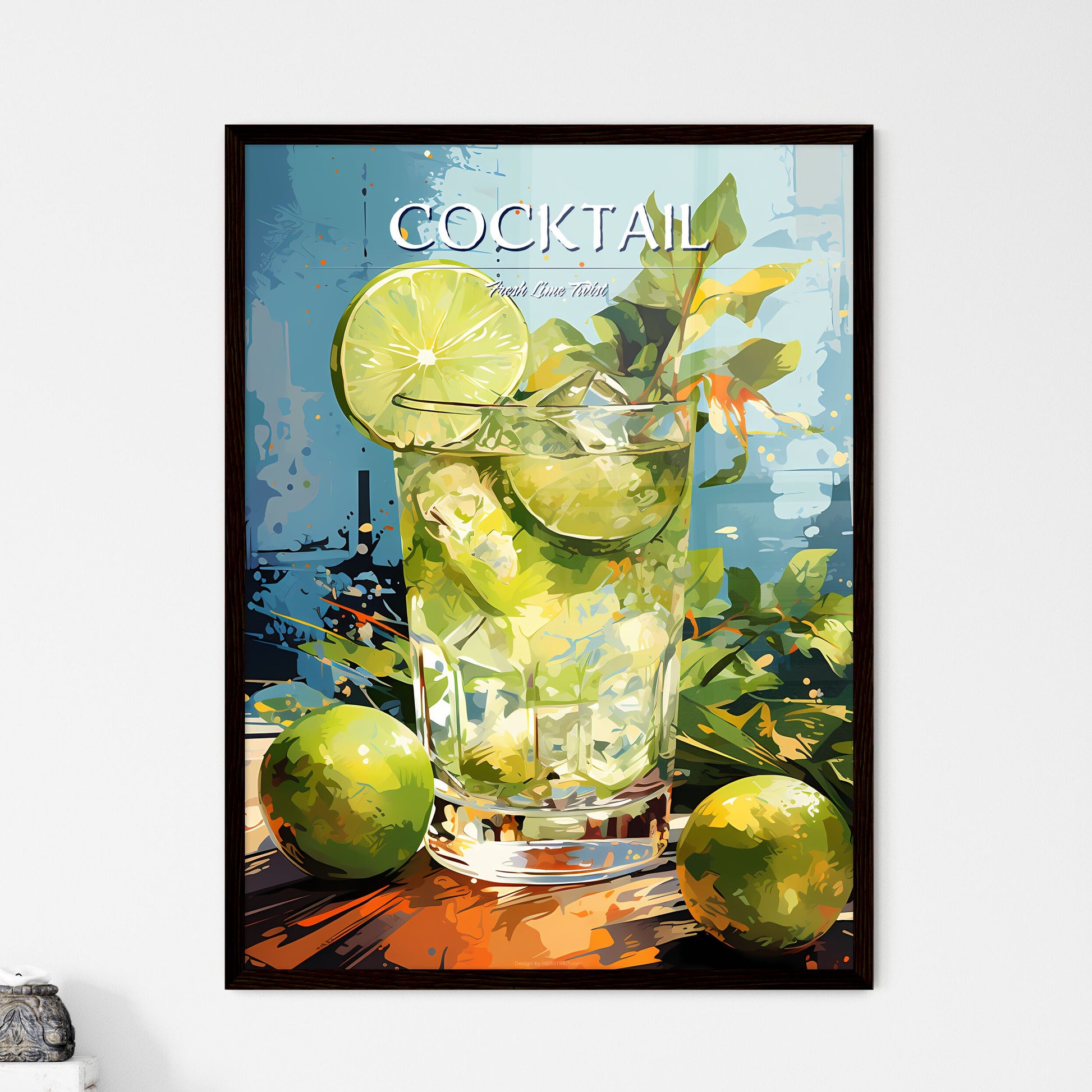 The Gin Gimlet Is A Classic Cocktail - A Glass Of Lime Juice With Limes And Leaves Default Title