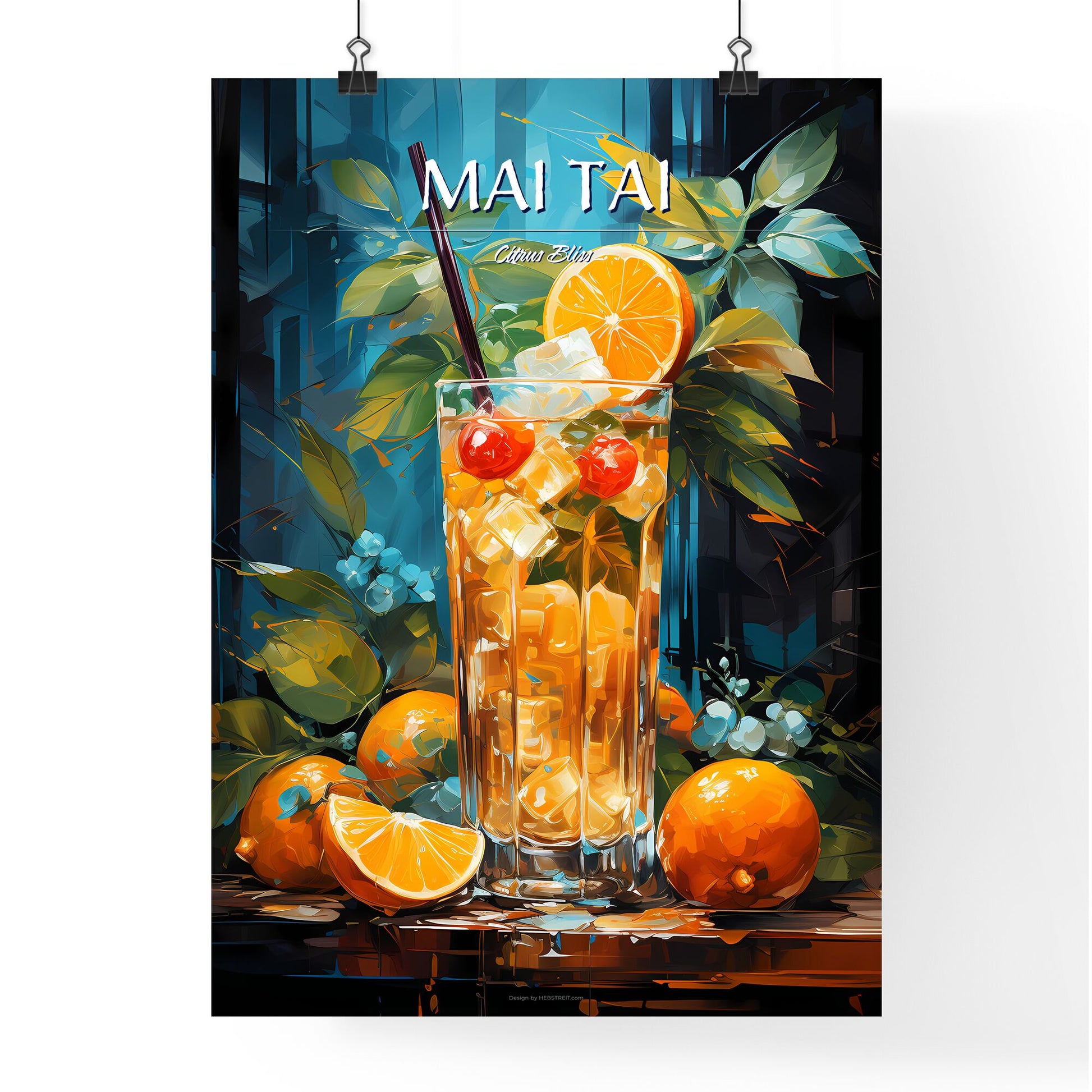 The Mai Tai Cocktail - A Glass Of Orange Juice With Oranges And A Straw Default Title