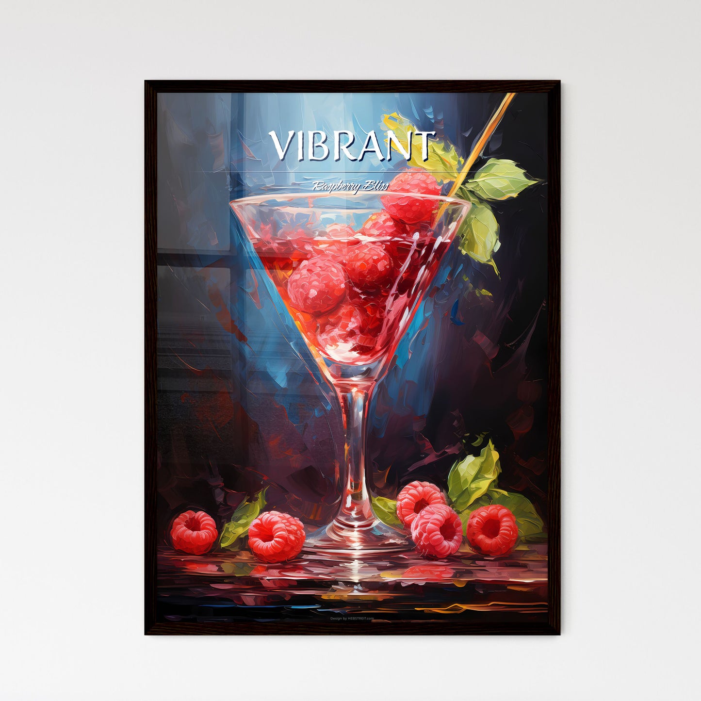 The Raspberry Martini Is A Vibrant Red Cocktail - A Glass Of Raspberries And A Straw Default Title