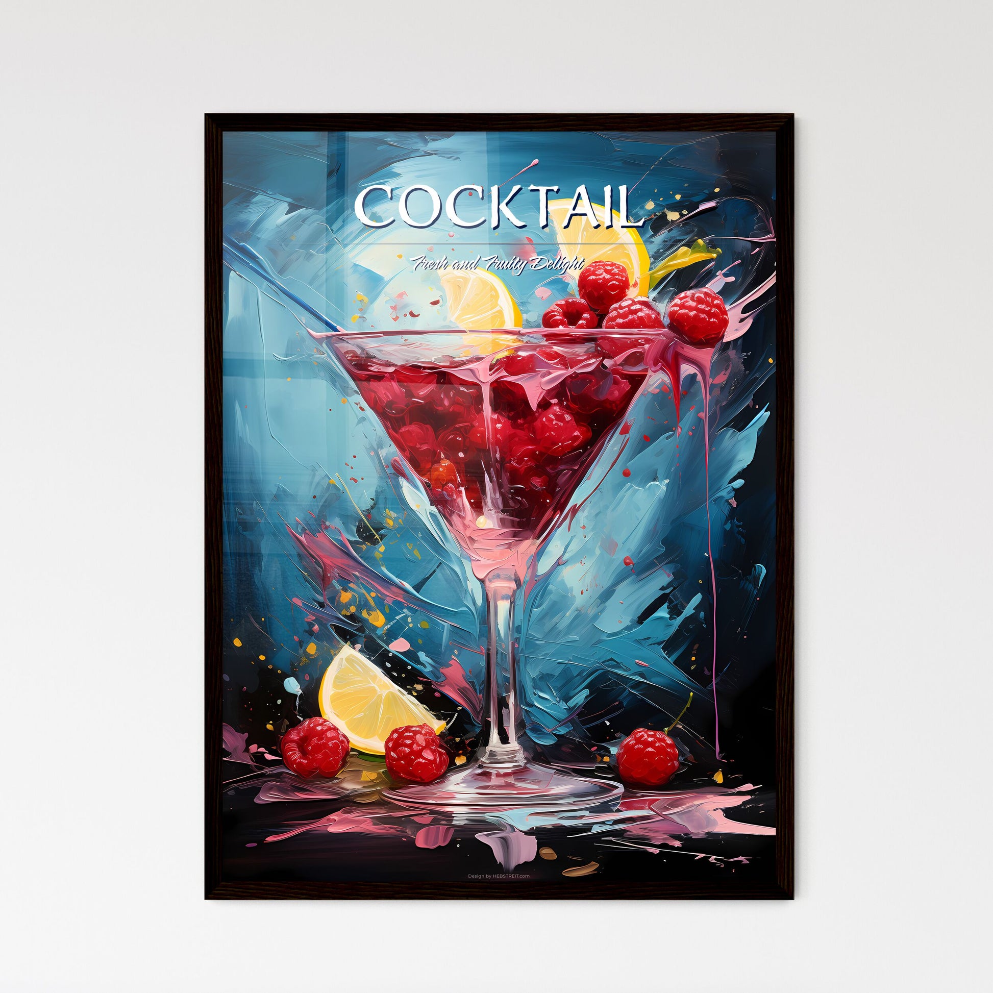 The Raspberry Martini Is A Vibrant Red Cocktail - A Glass With Fruit And A Straw In It Default Title