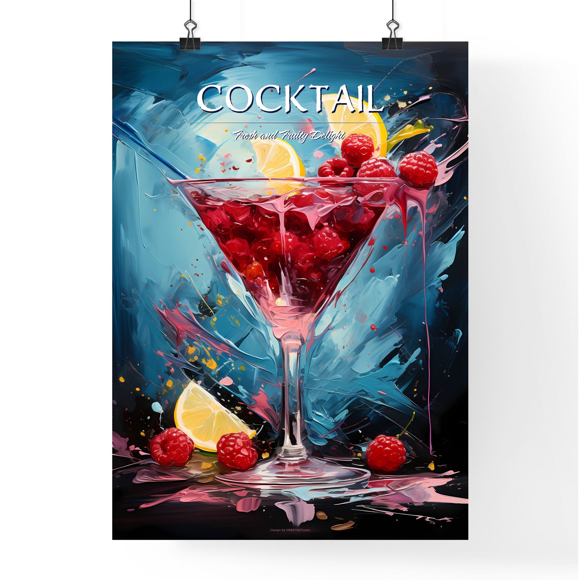 The Raspberry Martini Is A Vibrant Red Cocktail - A Glass With Fruit And A Straw In It Default Title