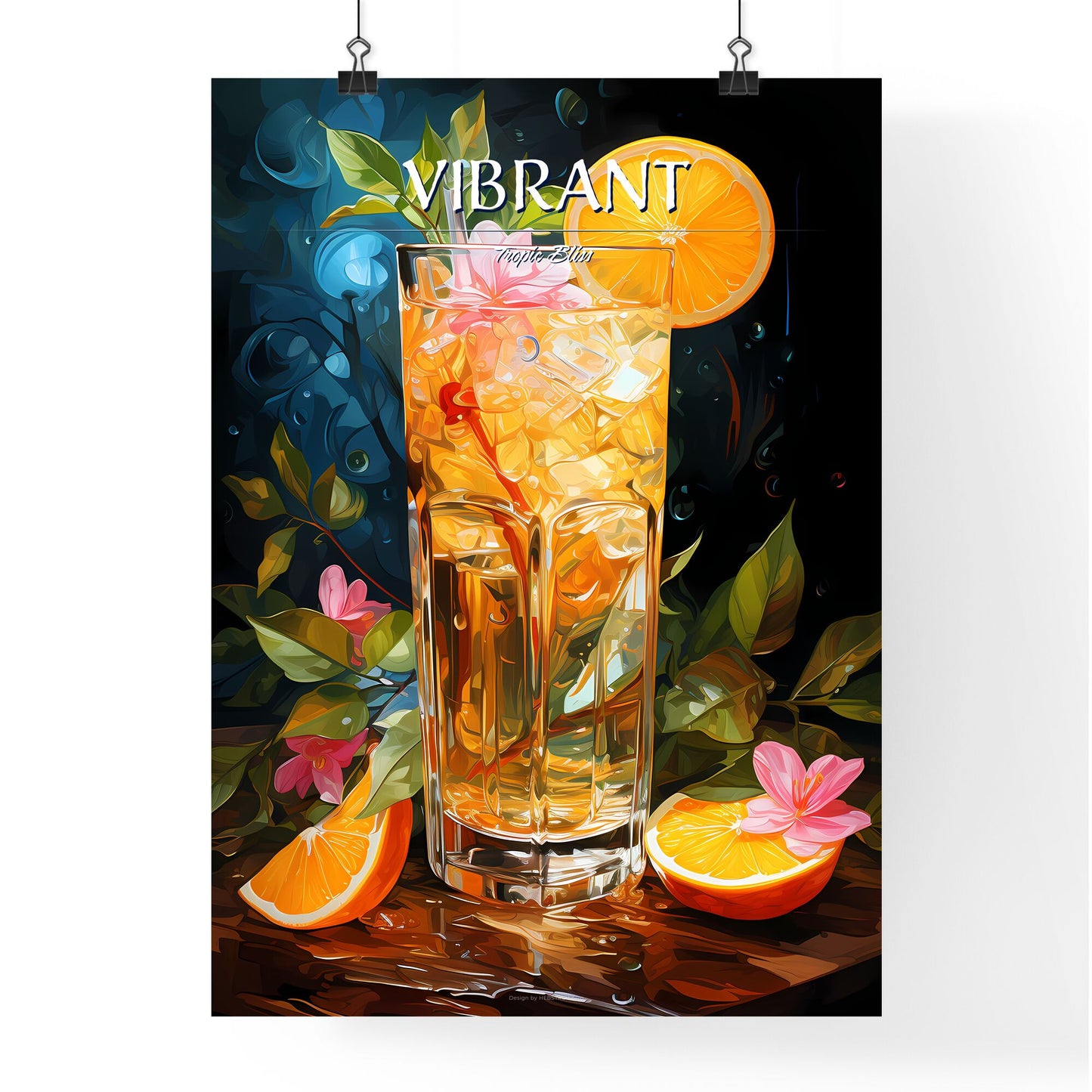 Tropical Cocktail With Orange Lemon And Carambola - A Glass Of Liquid With Orange Slices And Flowers Default Title