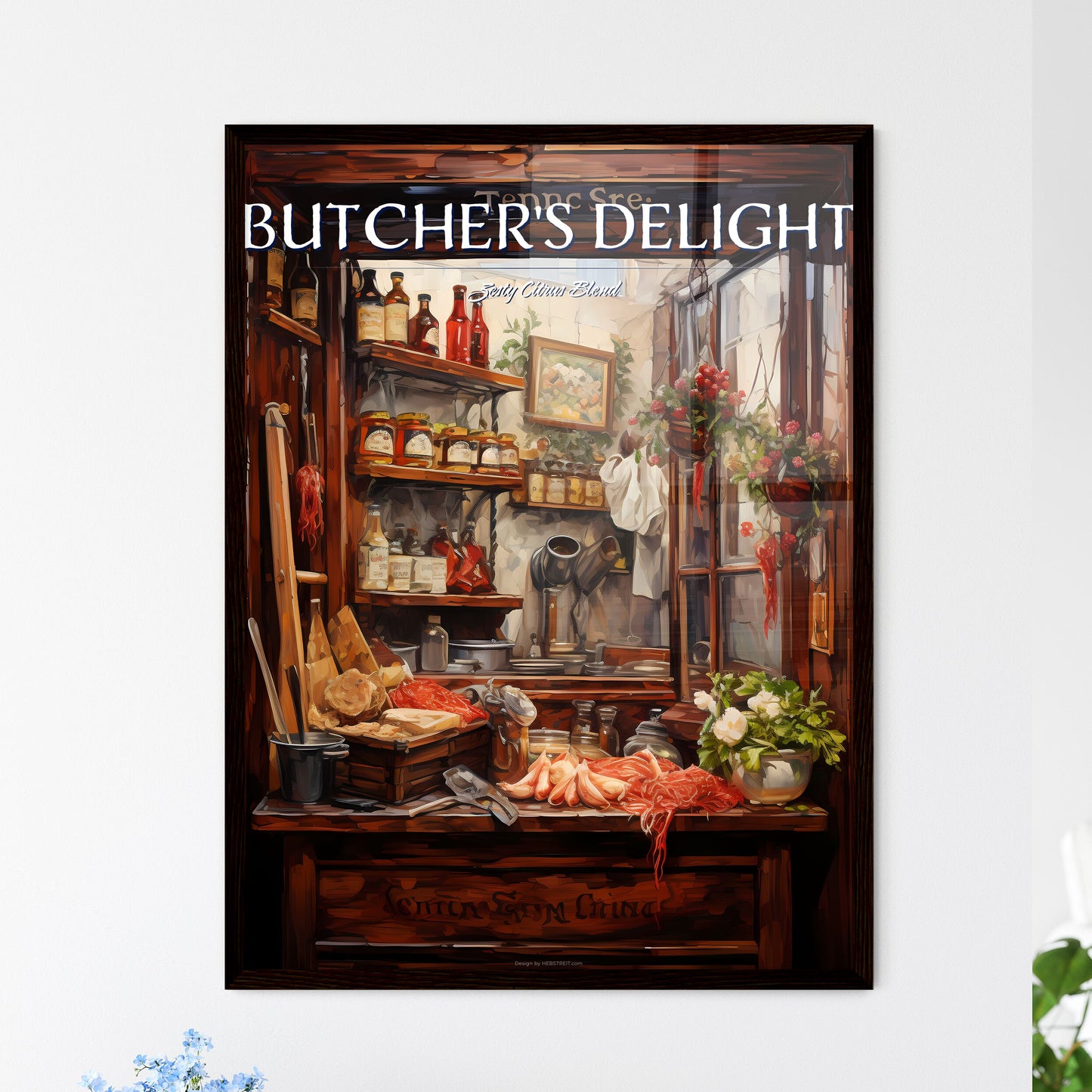 Typical Shop Window Of A Traditional Irish Butcher - A Kitchen With Shelves And Food Default Title