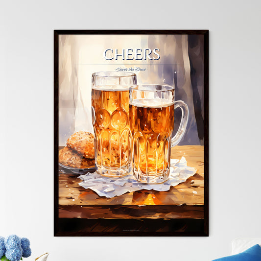 Watercolor Beer Glass And Pint - A Pair Of G - Framed Art Print