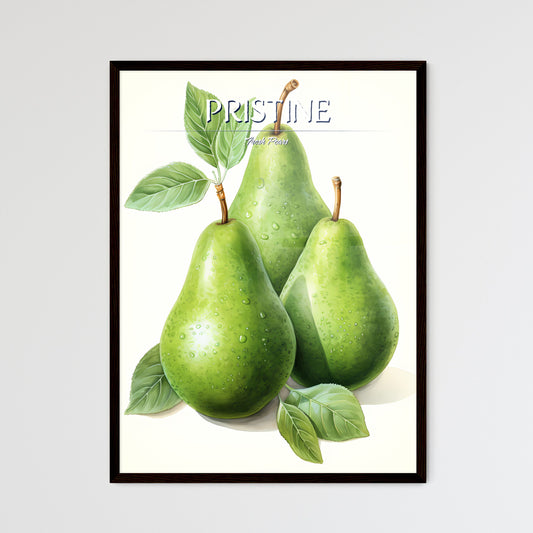 Watercolor Illustration Of Green Pears - A Group Of Green Pears With Leaves Default Title
