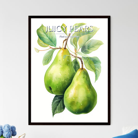 Watercolor Illustration Of Green Pears - A Close Up Of A Fruit Default Title