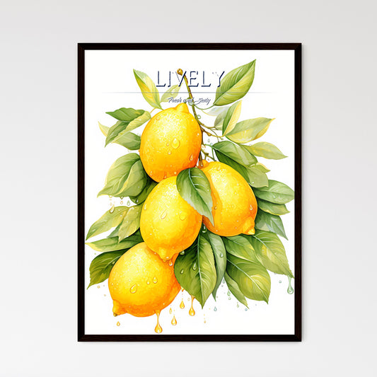 Watercolor Illustration Of Lemon - A Bunch Of Lemons On A Branch Default Title