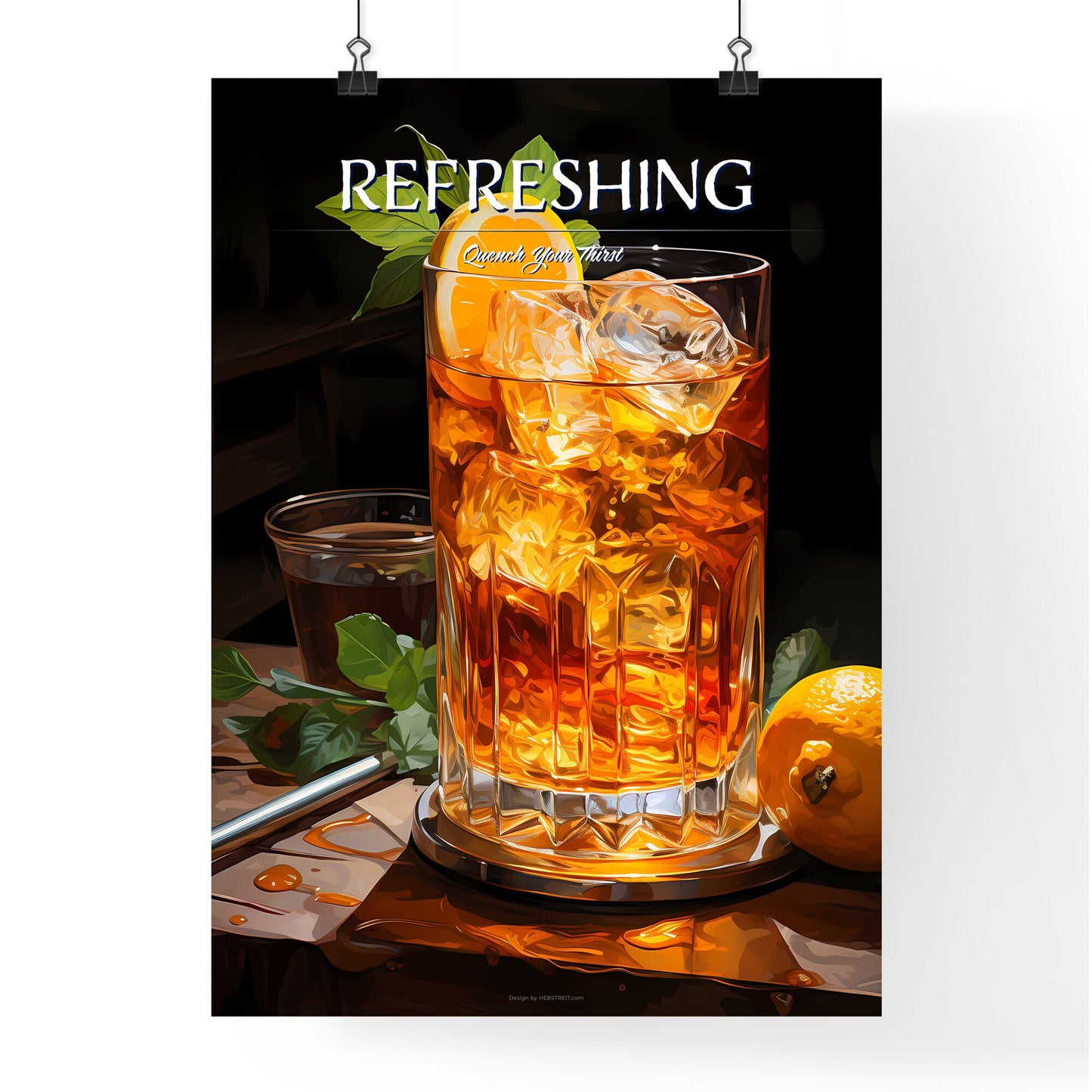 Whiskey Ginger Is An Easy Cocktail - A Glass Of Ice Tea With Orange Slices And Leaves Default Title