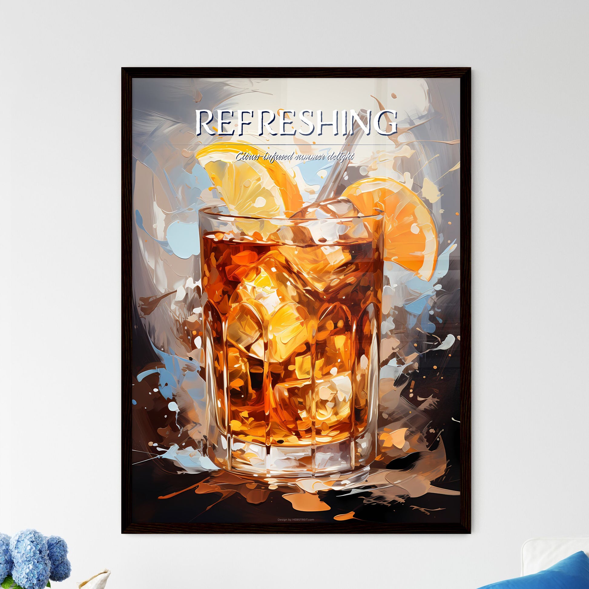 White Russian Cocktail - A Glass Of Ice Tea With Orange Slices And A Straw Default Title