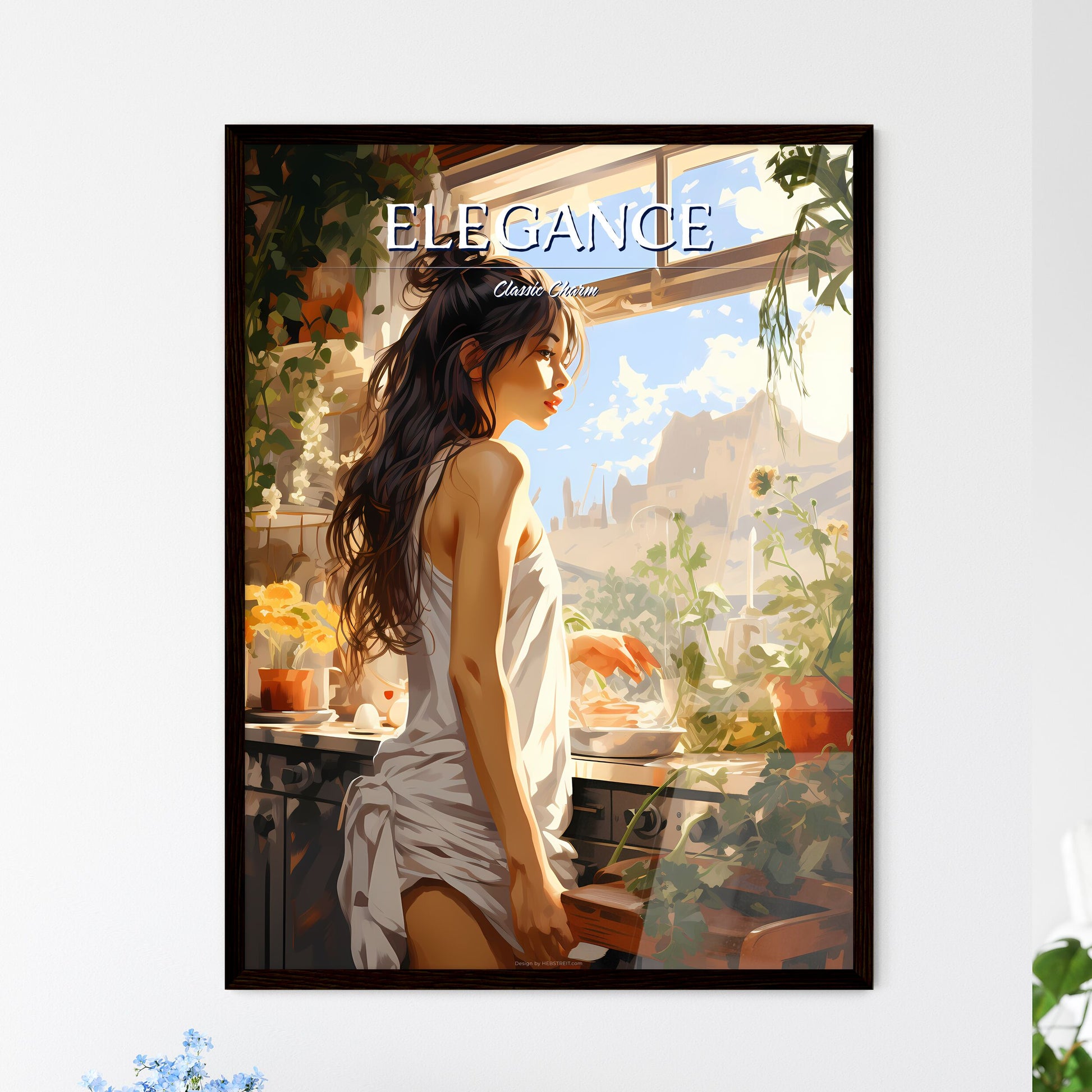 Woman In A White Dress Standing In Front Of A Window Art Print Default Title