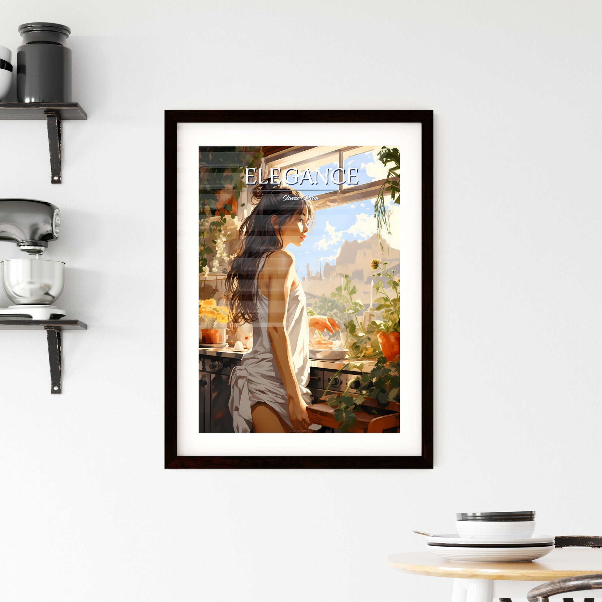 Woman In A White Dress Standing In Front Of A Window Art Print Default Title