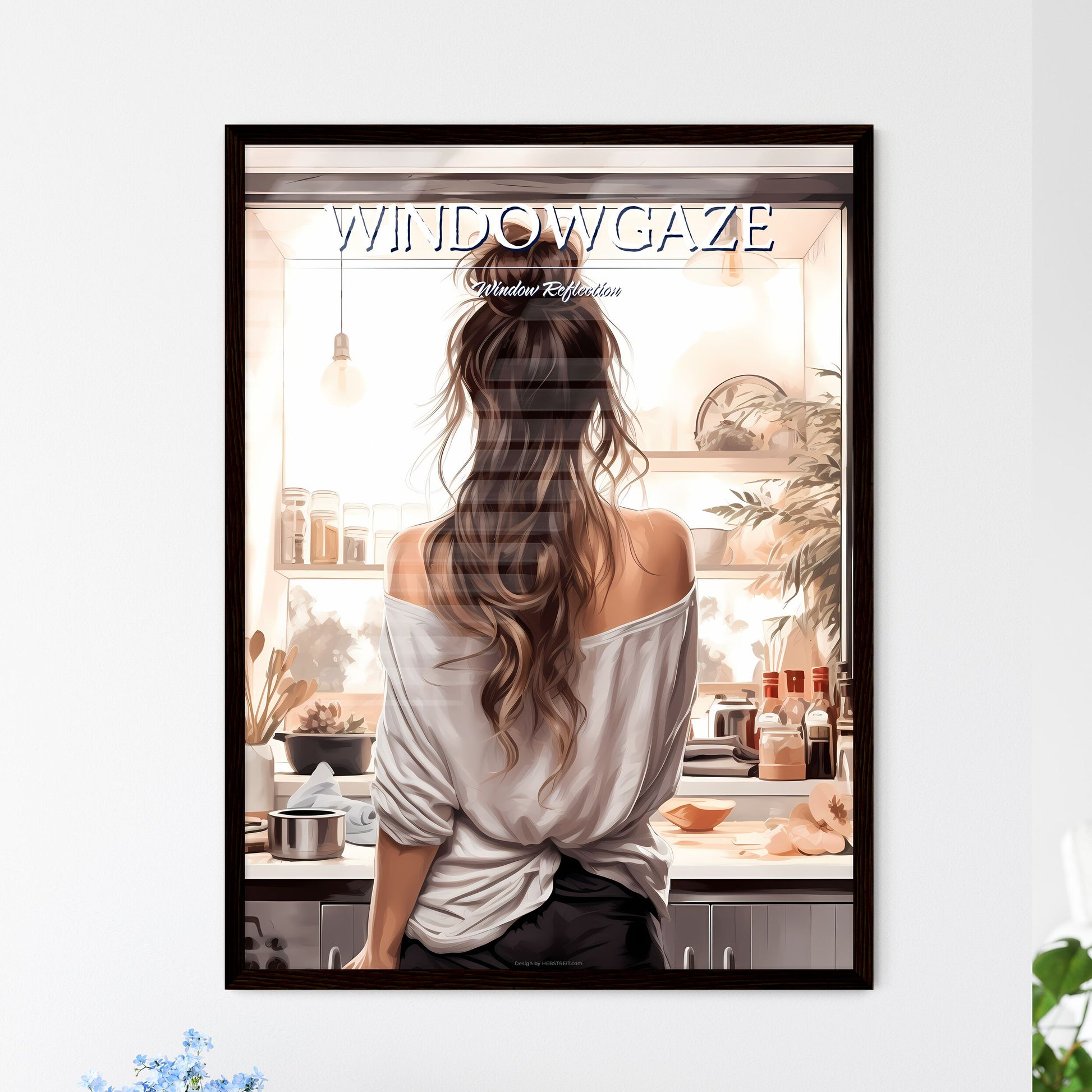 Woman Looking At A Window Art Print Default Title