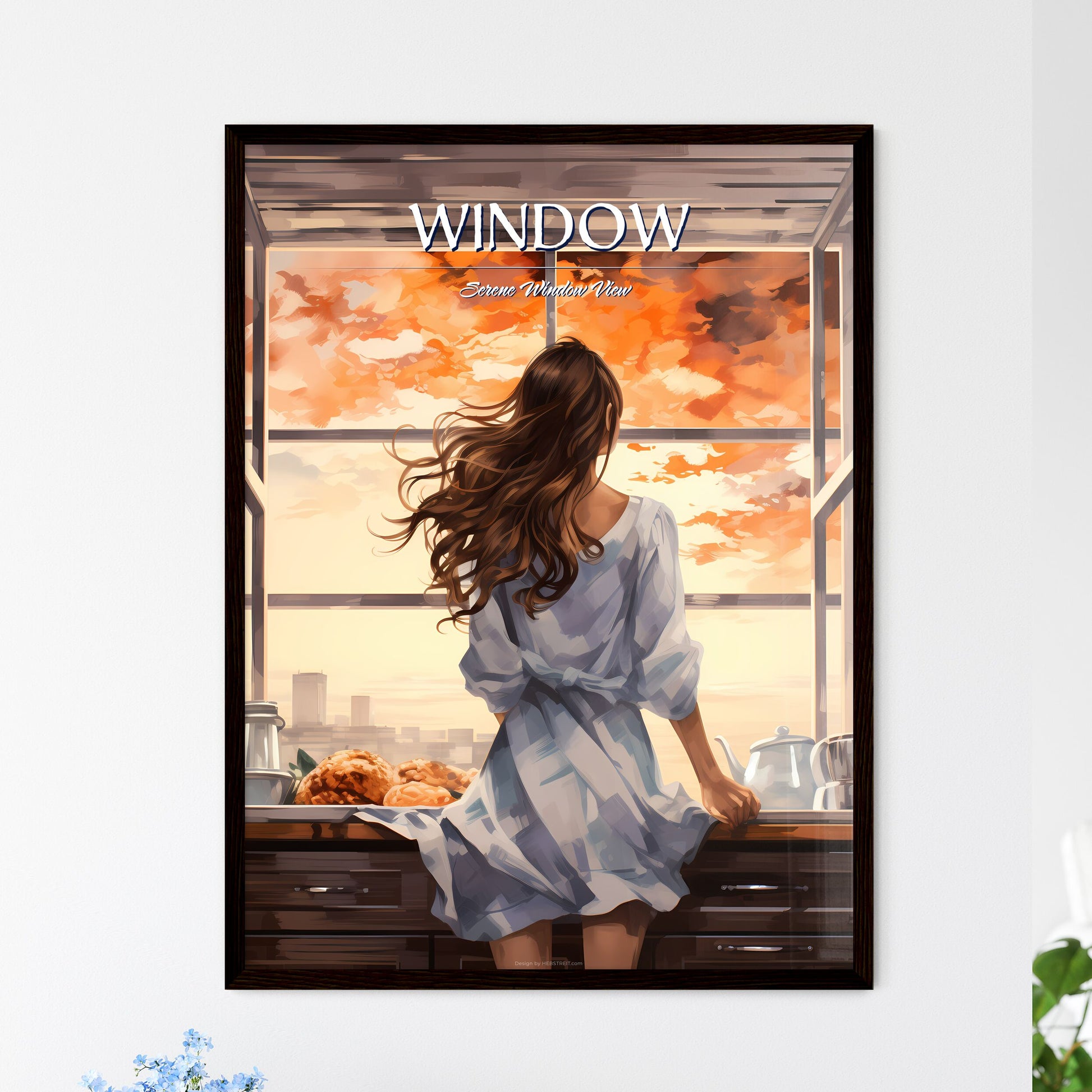 Woman Looking Out A Window Art Print Default Title