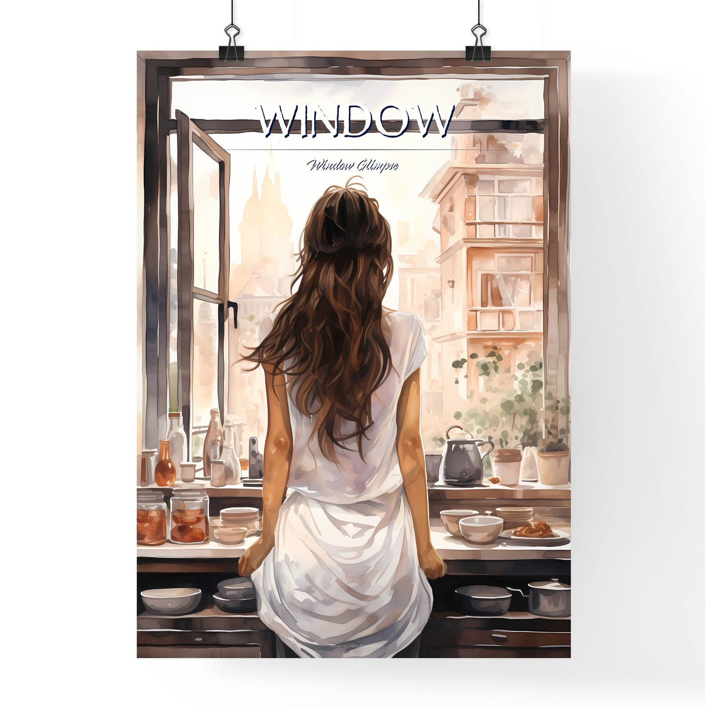 Woman Looking Out A Window Art Print Default Title