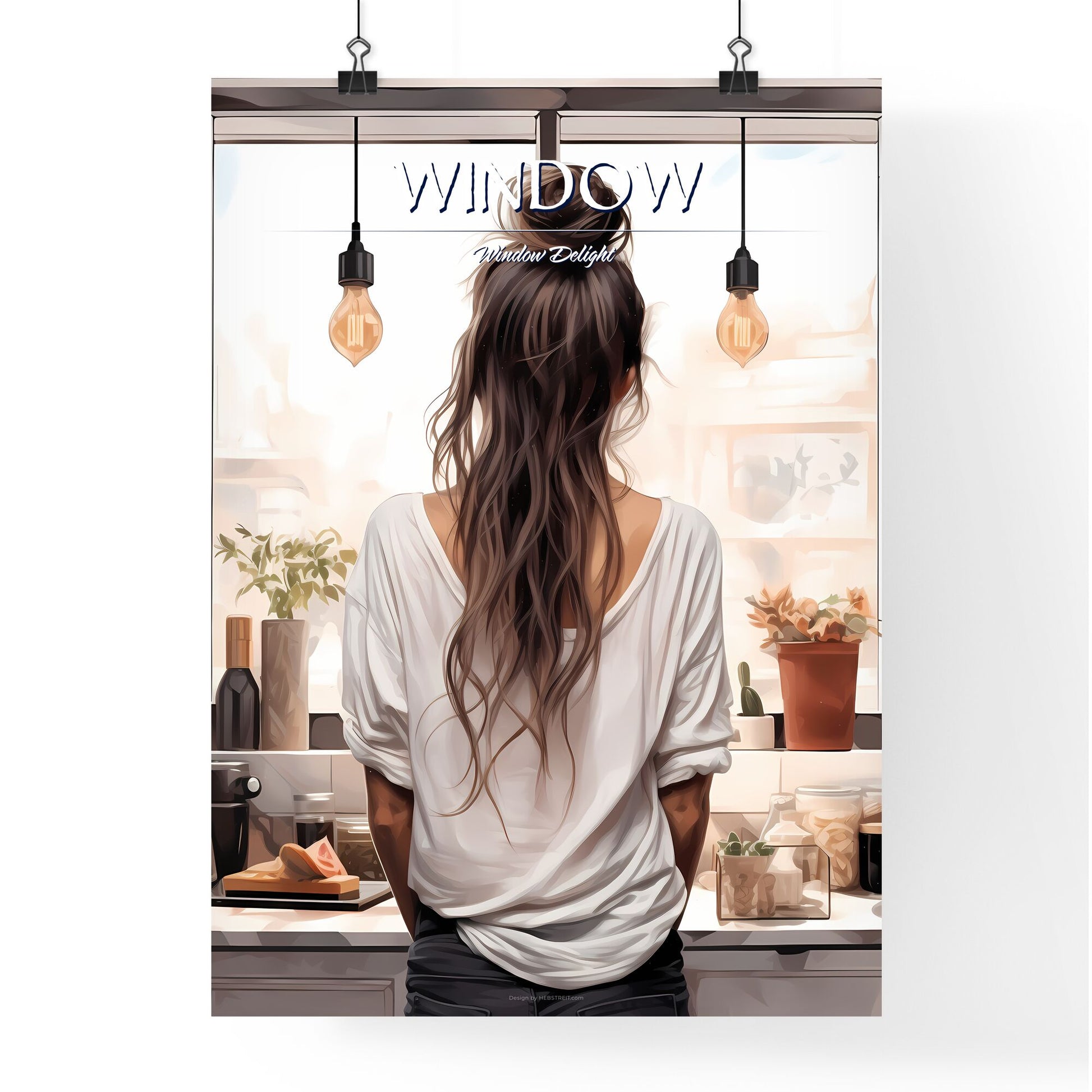 Woman Standing In Front Of A Window Art Print Default Title